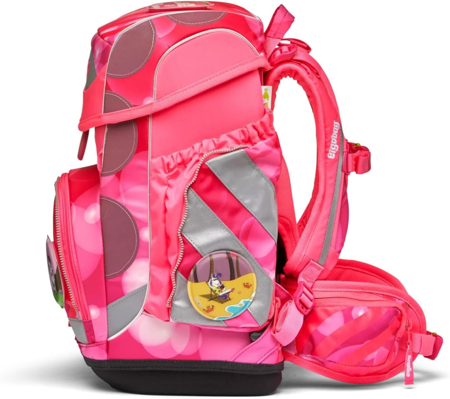 Ergonomisches Schulranzen-Set cubo, Einheitsgrösse Kuntbärbuntes Einhorn - Pink