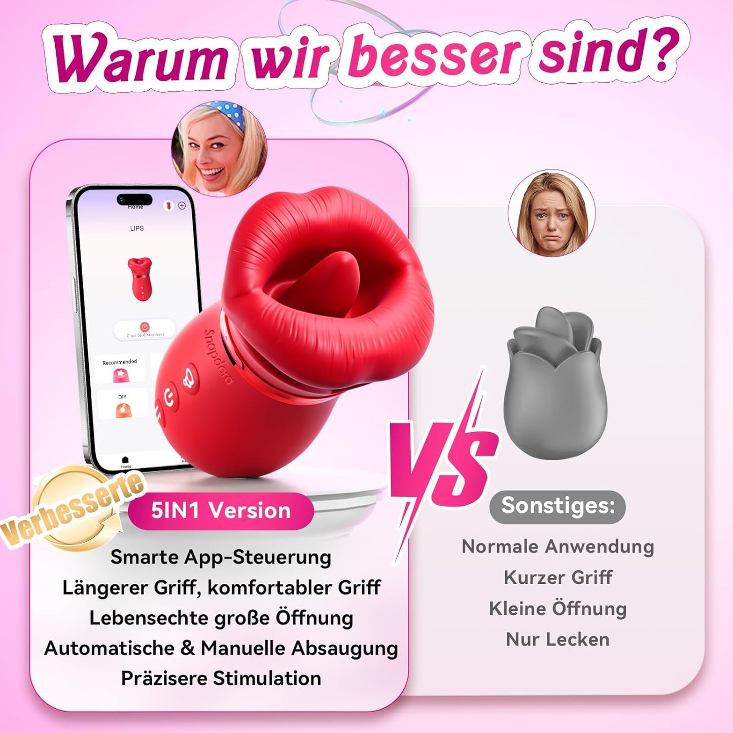 Vibratorenset für Frauen mit KI-App und Leckvibrationen