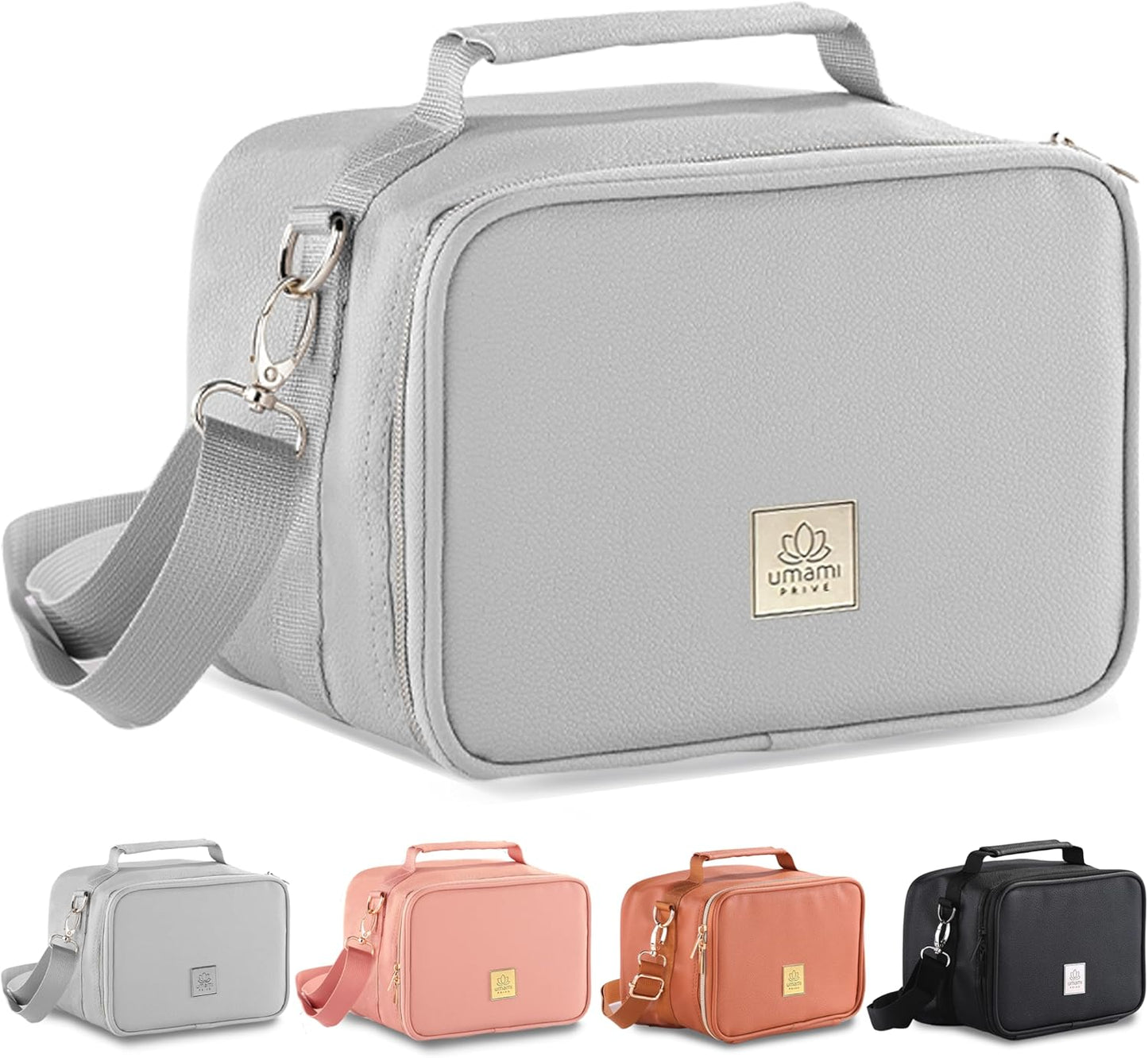 Kühltasche klein, faltbare Isoliertasche 4L, XL - 1500 ml Hellgrau