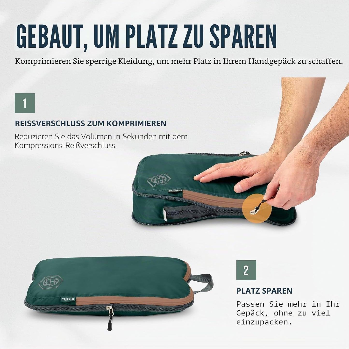 Kompressions-Packwürfel-Set, Grün 6Piece
