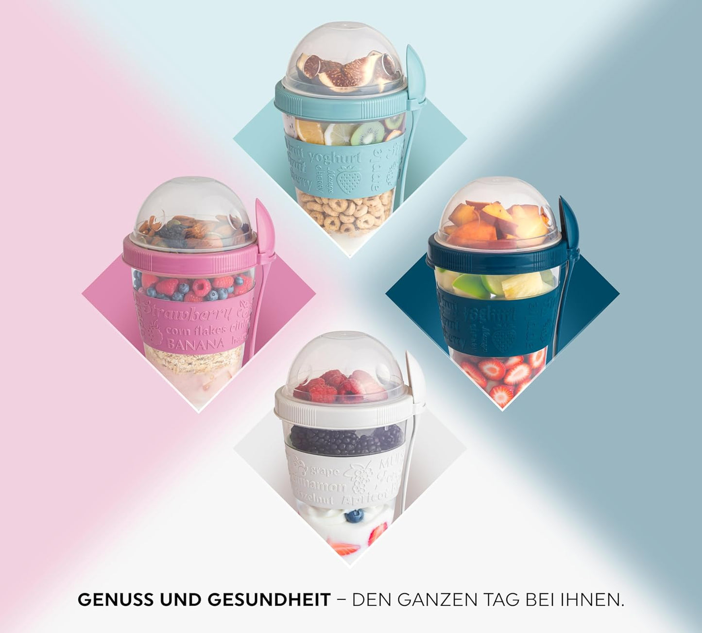 Mepal Müslibecher To Go Set mit Löffel (4 Stück)