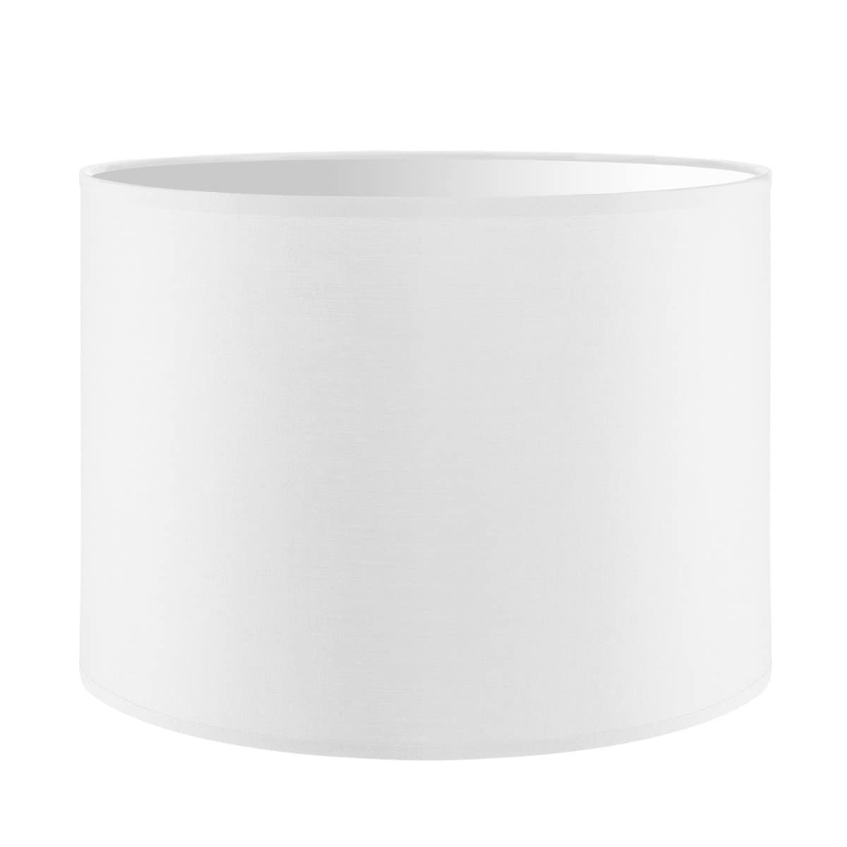 Stoff-Lampenschirm Zylinder 25cm, White 25cm durchmesser 18,5cm höhe