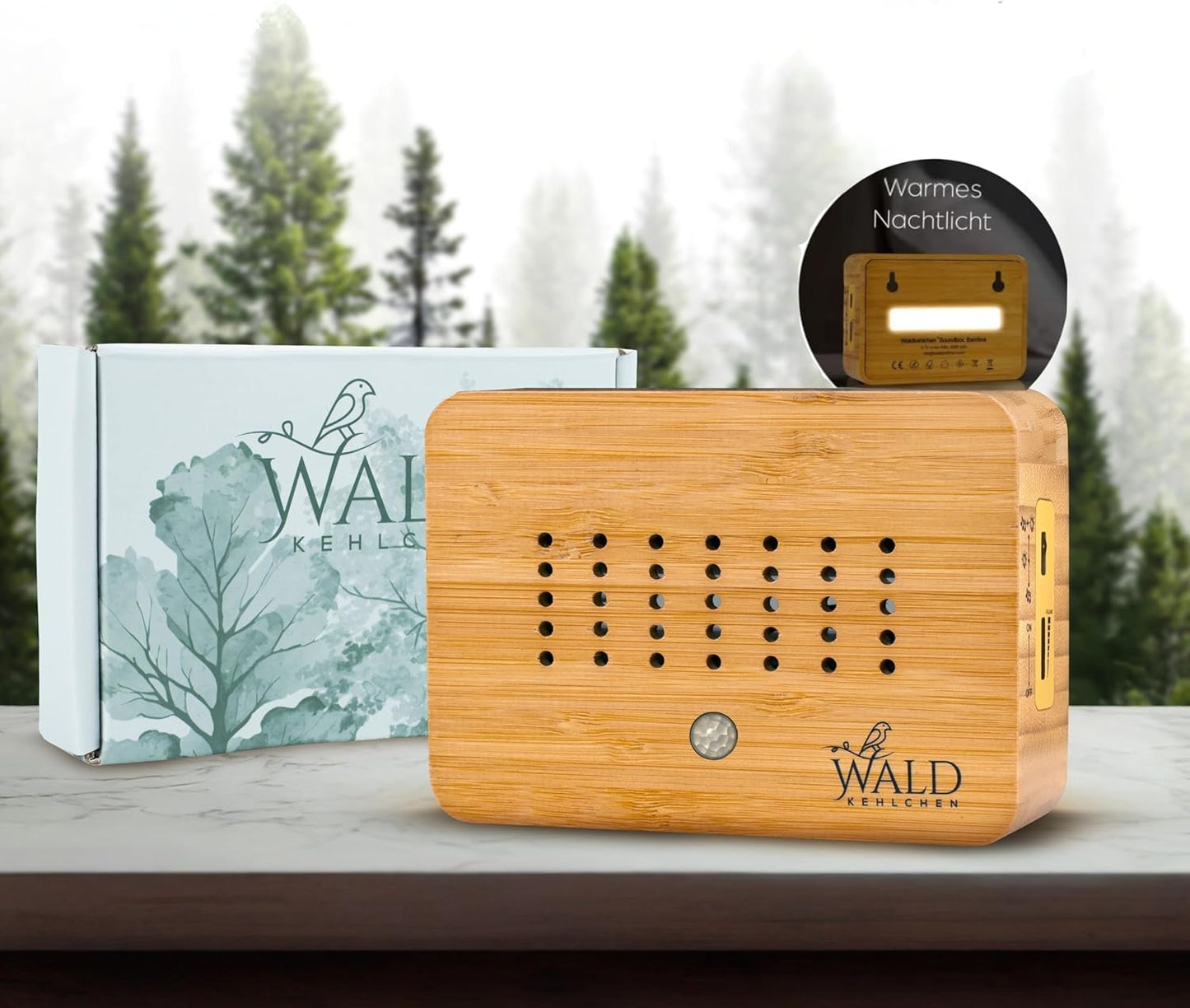 Vogelgezwitscher Soundbox mit Bewegungsmelder & Nachtlicht