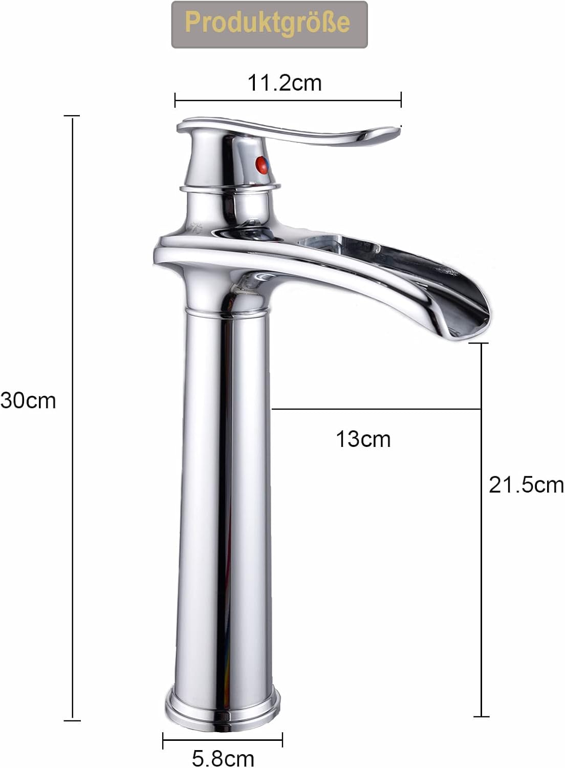 Waschtischarmatur Wasserfall, Chrom
