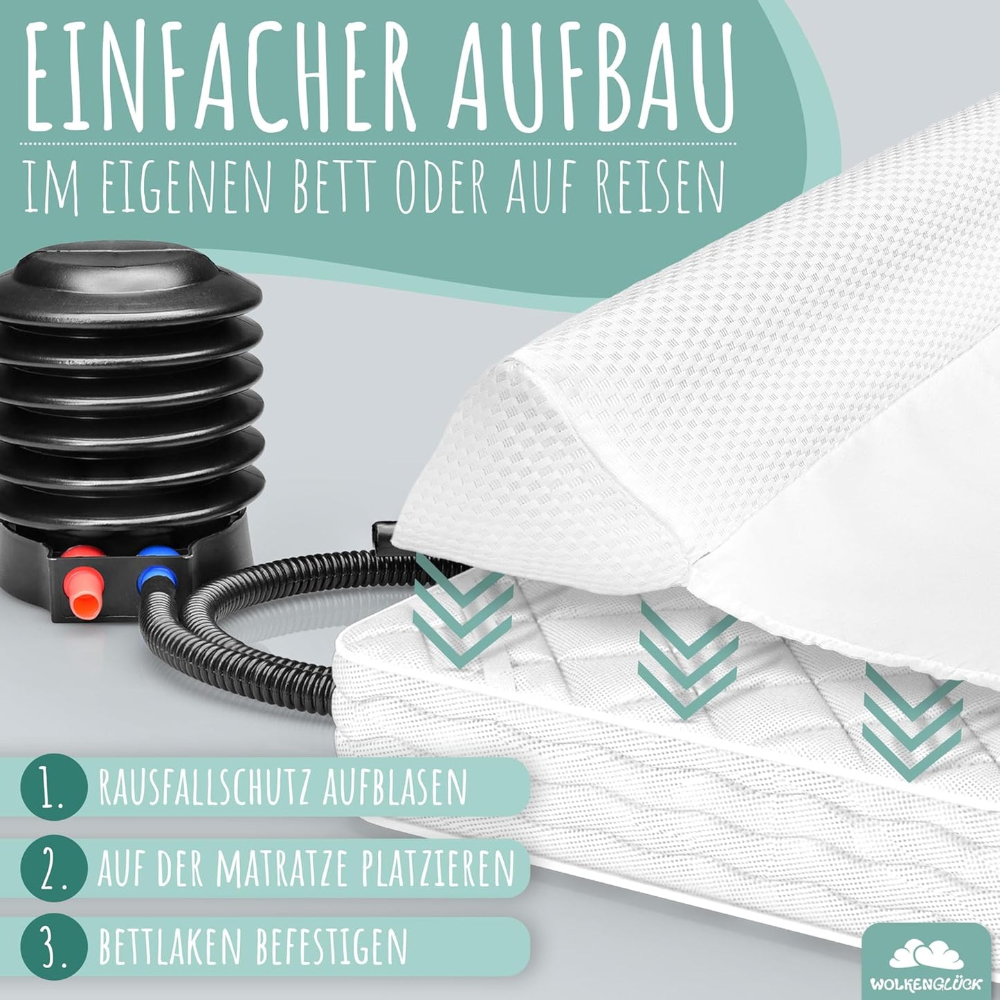 Aufblasbarer Rausfallschutz inkl. Luftpumpe