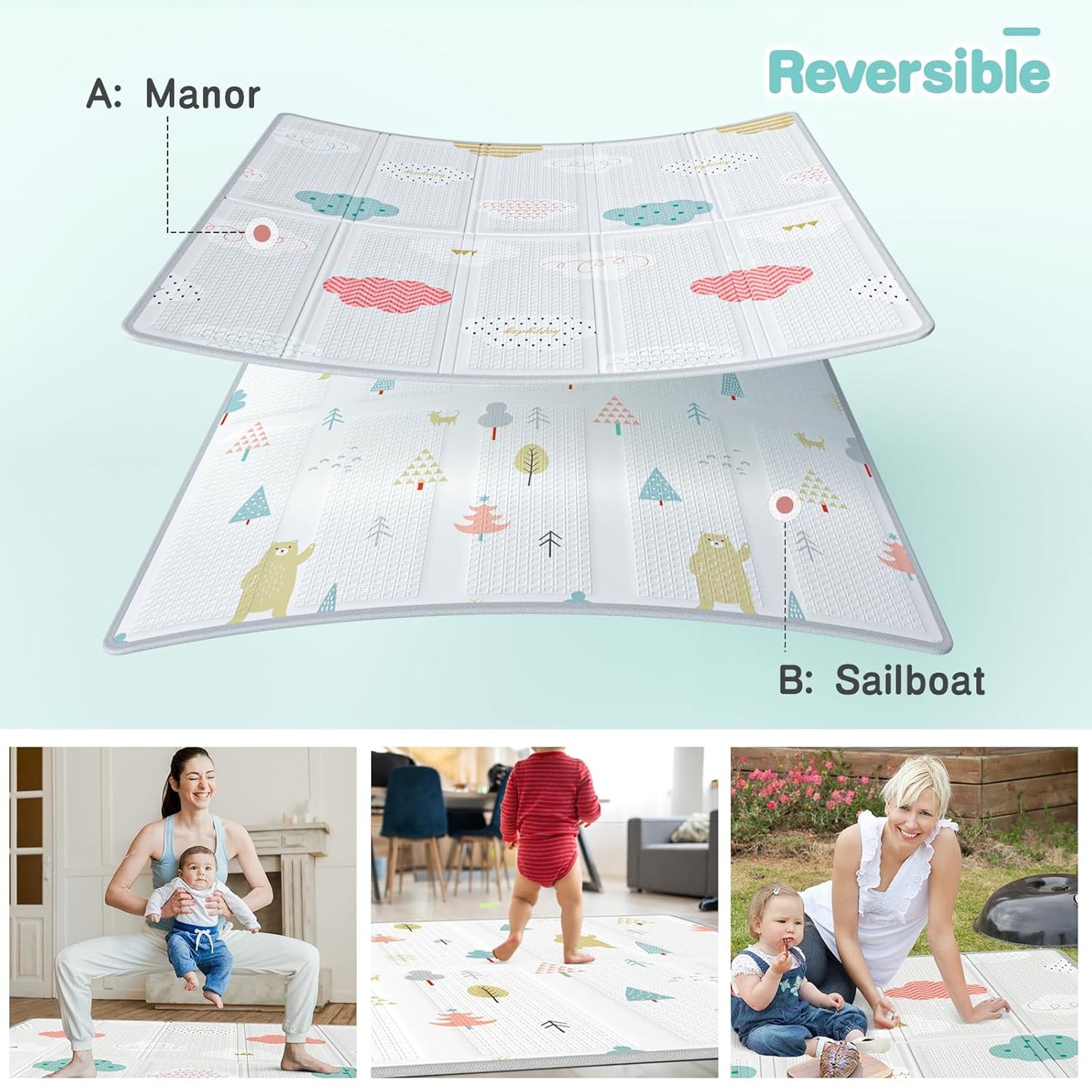 Laufstall mit Spielmatte und Reissverschlusstür, 150x150cm Playpen with mat 150x150cm