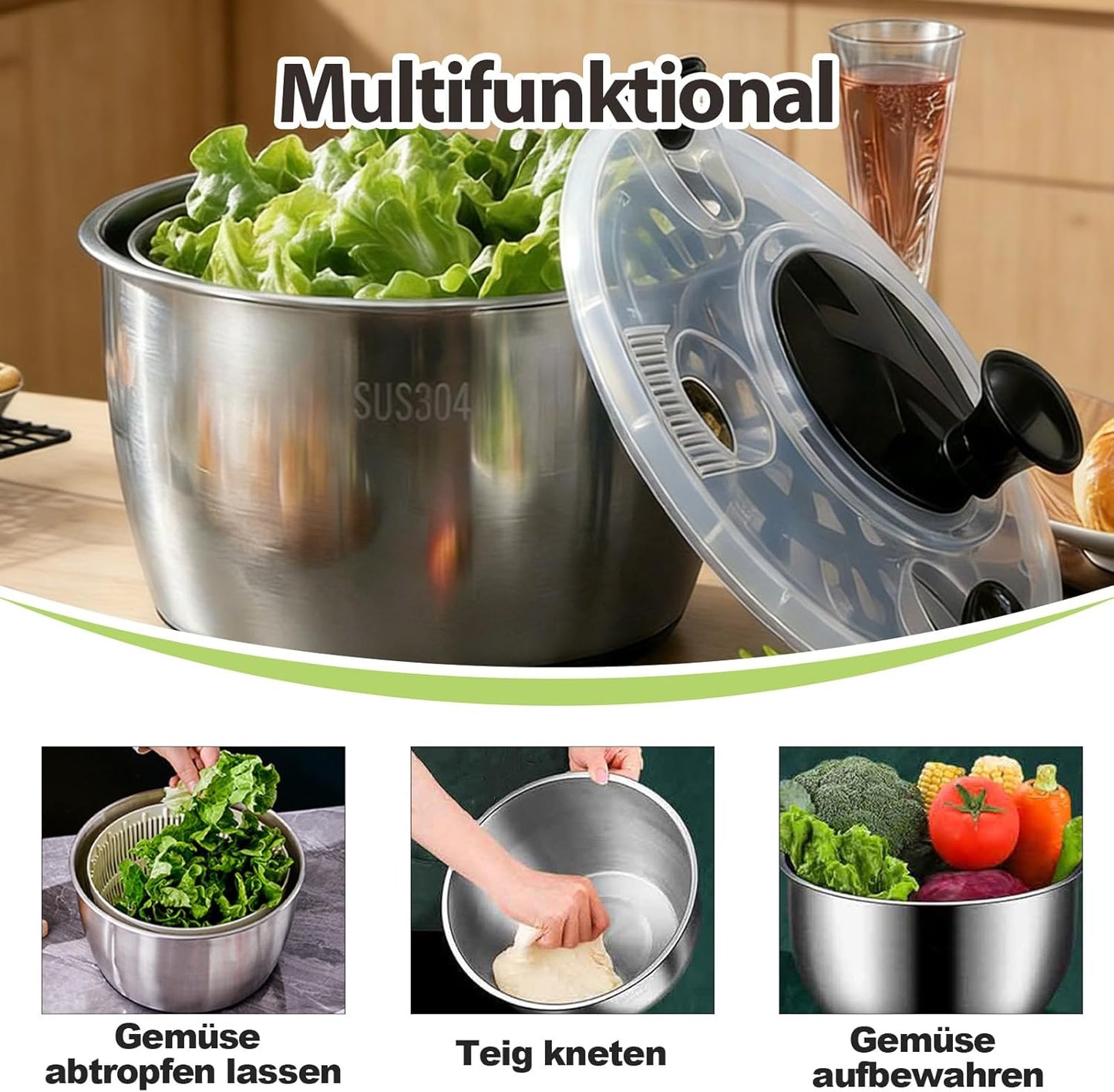 Salatschleuder, ABS-Kunststoff