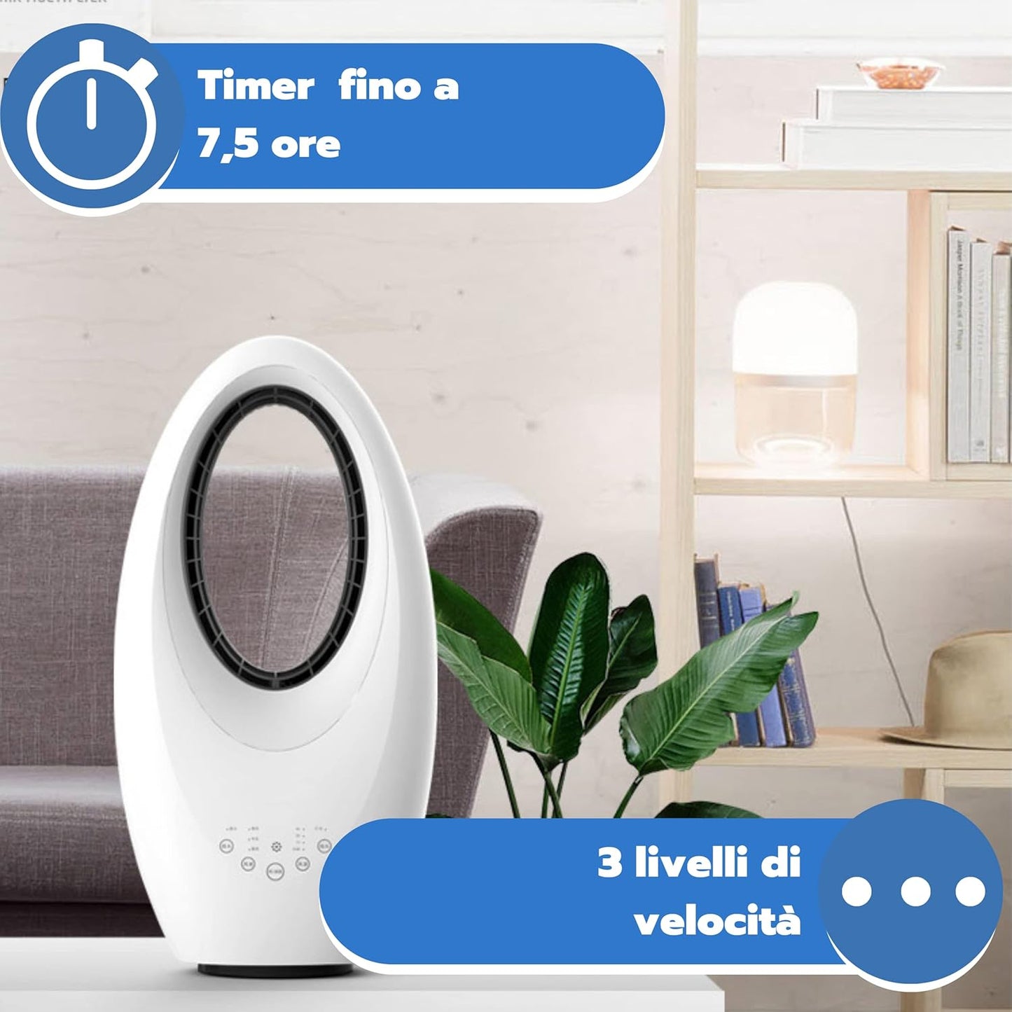 Muna - Flügelloser Ventilator mit Fernbedienung und Timer, Muna