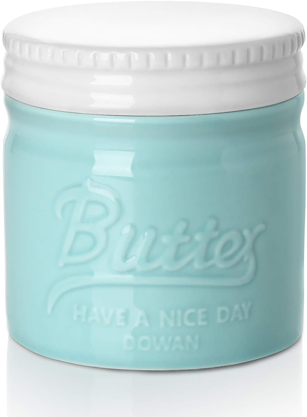 Keramik Butterdose mit Deckel, Mason Blau