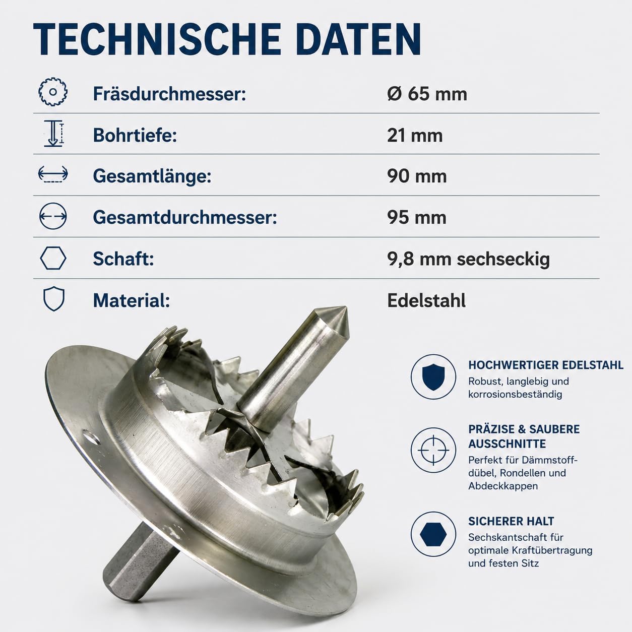 Styroporfräser für Dämmstoffdübel