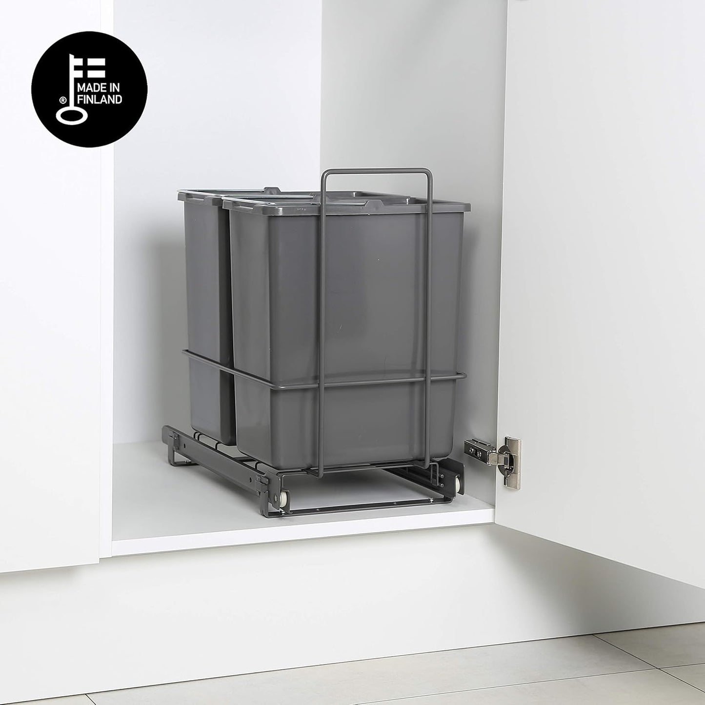 Einbau-Mülleimer mit Korbauszug, Anthrazit