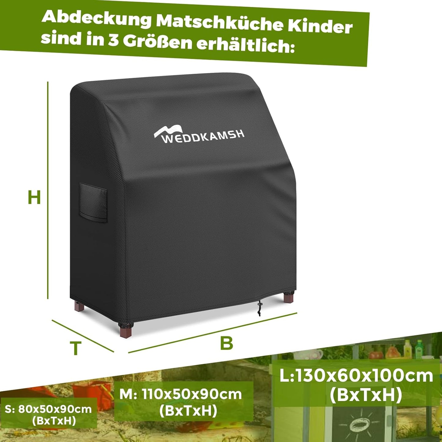 Matschküche Outdoor-Schutzhülle, 130x60x100cm (WxTxH)