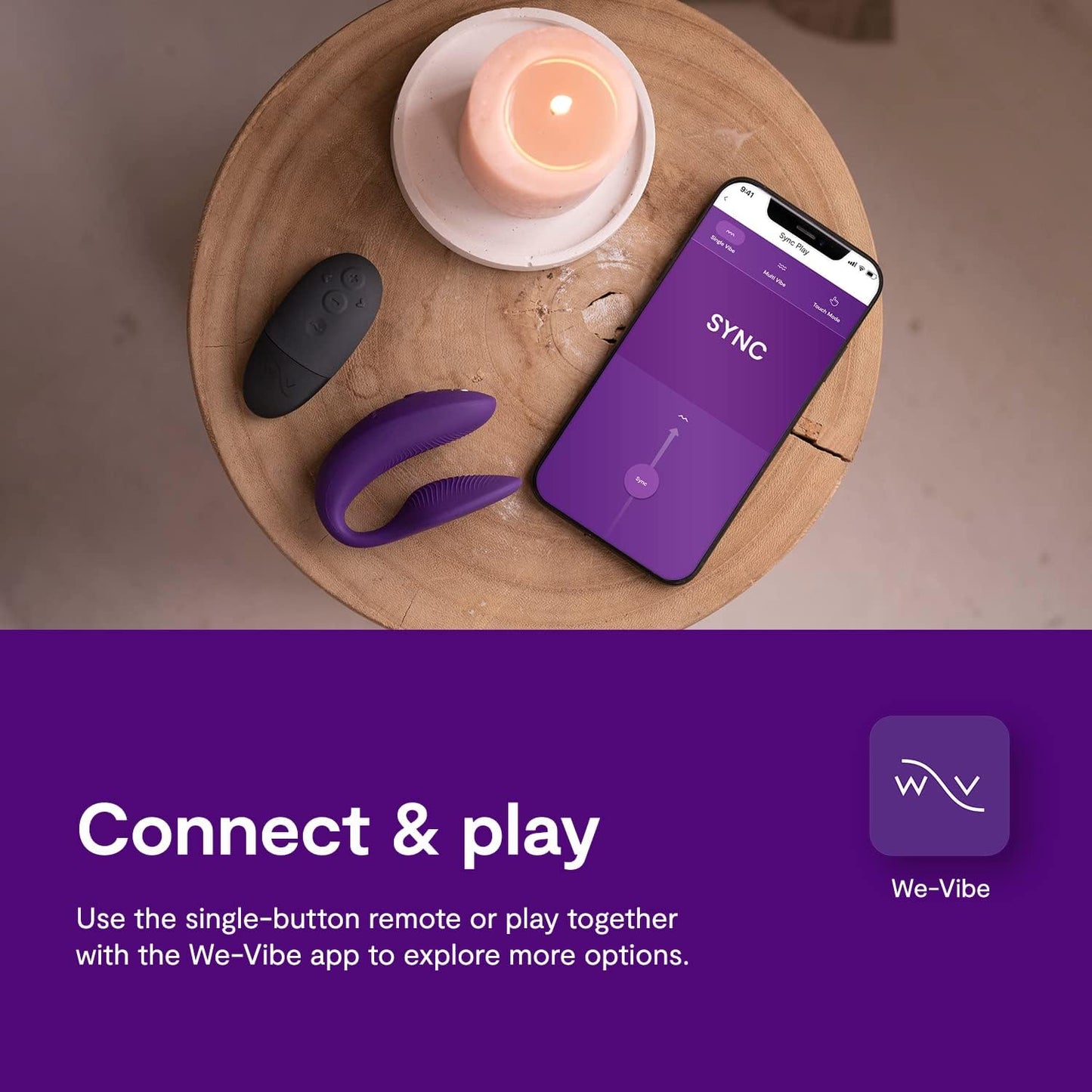 Paarvibrator Sync 2 mit App-Steuerung, Lila
