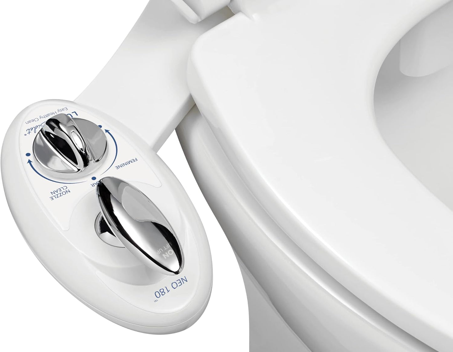 Selbstreinigender Dual-Düsen Bidet-Aufsatz Neo 180, Weiss