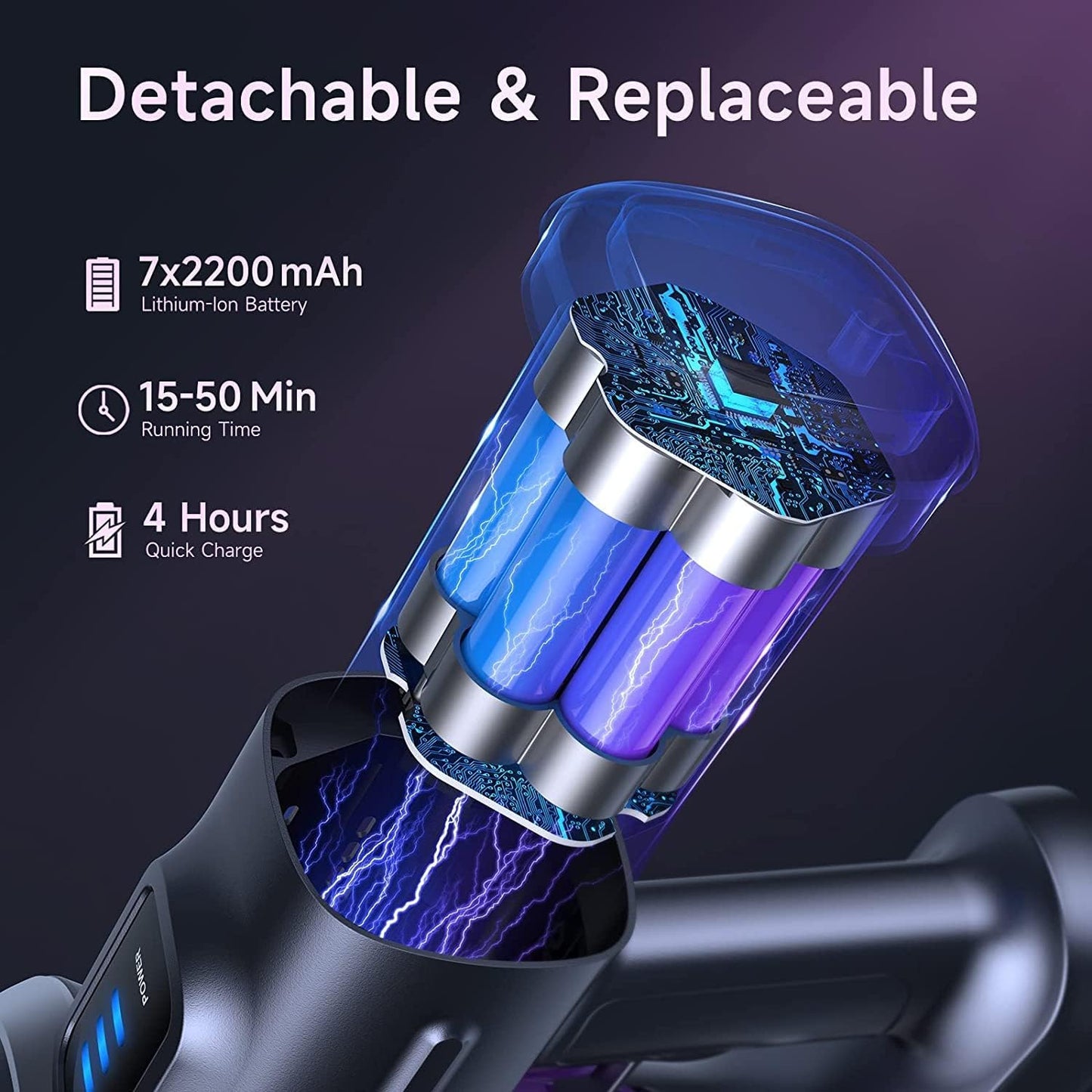 Akkustaubsauger ‎VD-202Z-EU mit LED-Scheinwerfer, Violett