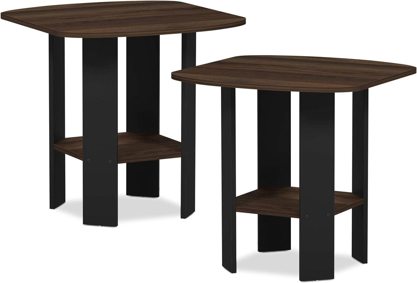 2er Set Columbia Beistelltisch, 2er Set Columbia Walnut/Schwarz