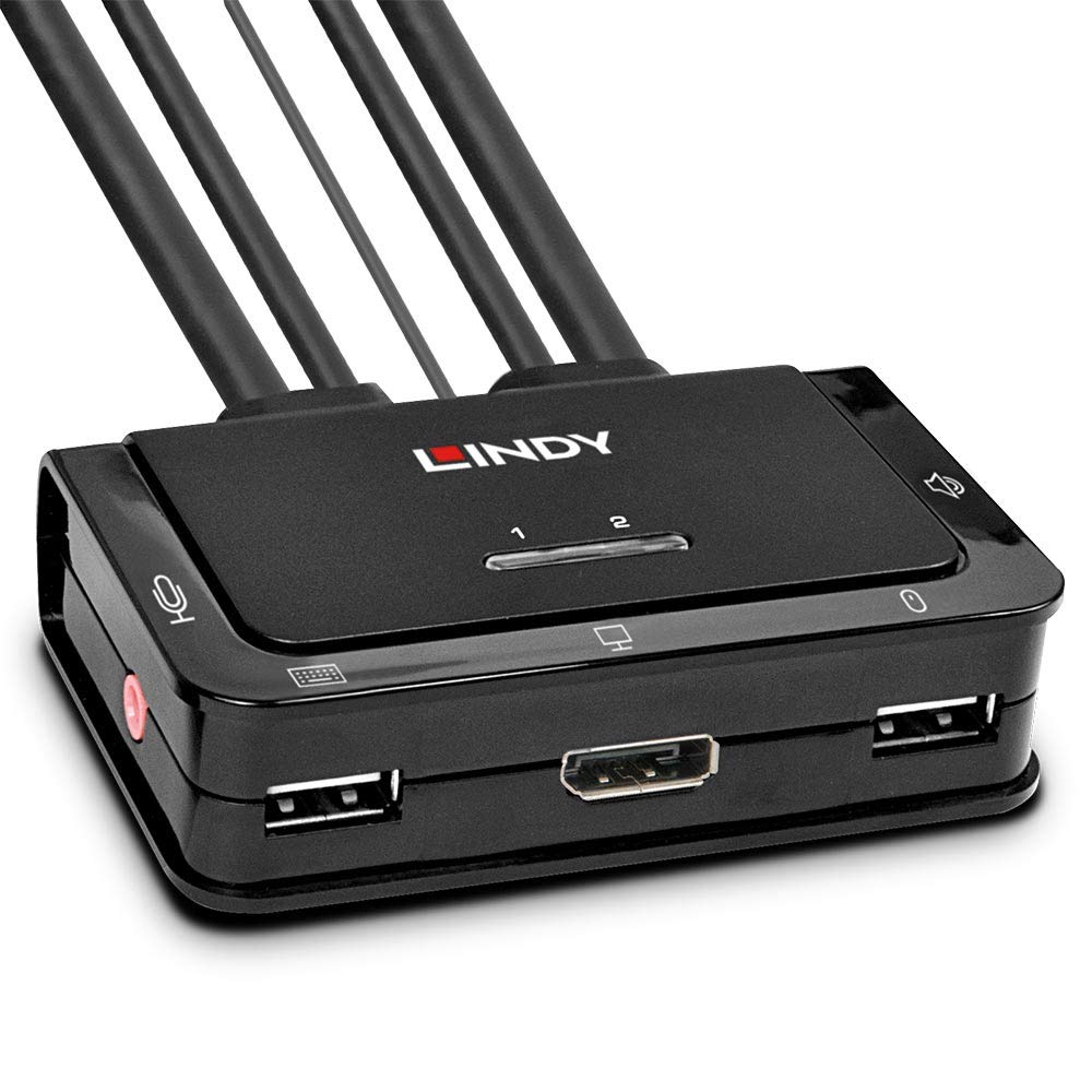 2 Port DisplayPort 1.2, USB 2.0 & Audio Cable KVM Switch, KVM-Switch, DisplayPort 1.2, USB 2.0 & Audiokabel KVM Switch