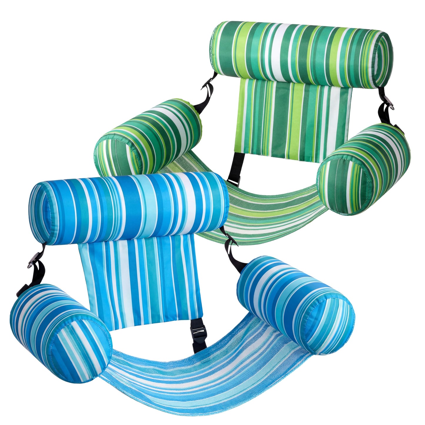 Aufblasbare Pool-Schwimmstühle, 2er-Set, Blå Och Grön