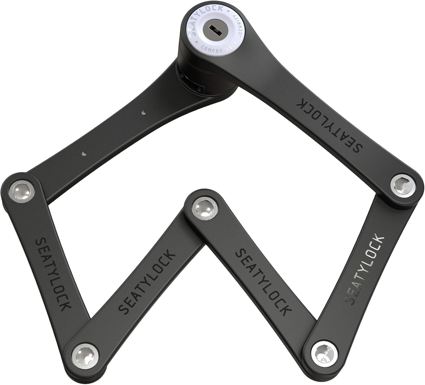 FoldyLock -  Mini Faltschloss mit Schlüssel, Light Gray, 75cm (29.5in) Circumference