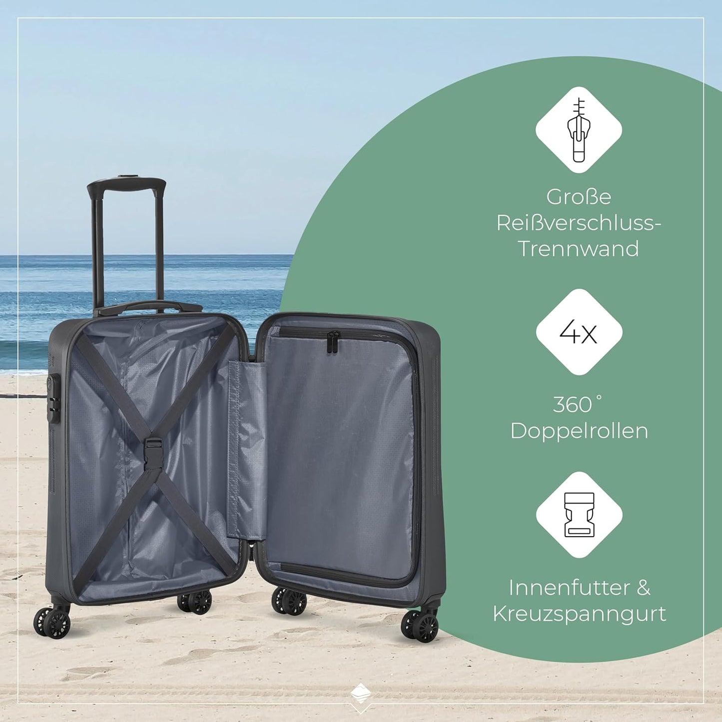 Handgepäcks-Koffer, Trolley Handgepäck (55 cm) Anthrazit