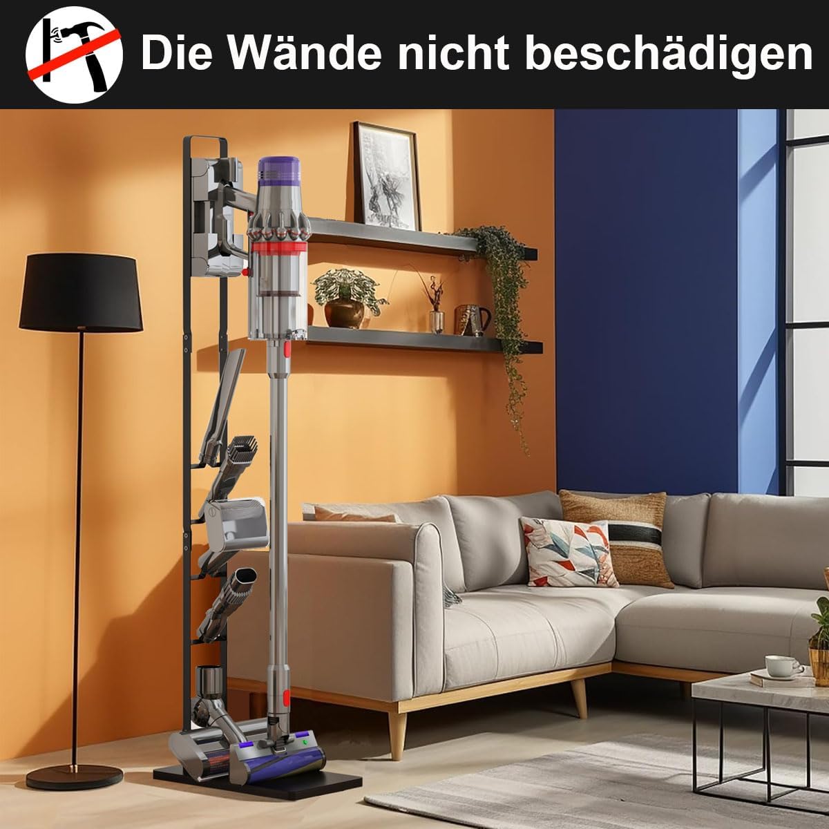 Staubsaugerständer für Dyson, Schwarz