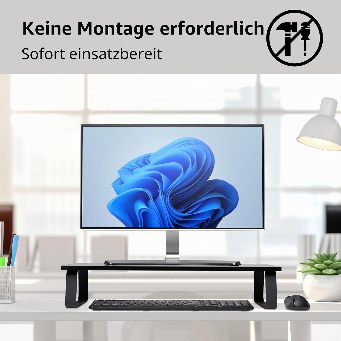 SmartFit Extra Wide Monitorständer bis 32 Zoll, Schwarz Bis 32 Zoll Monitor Extra breit