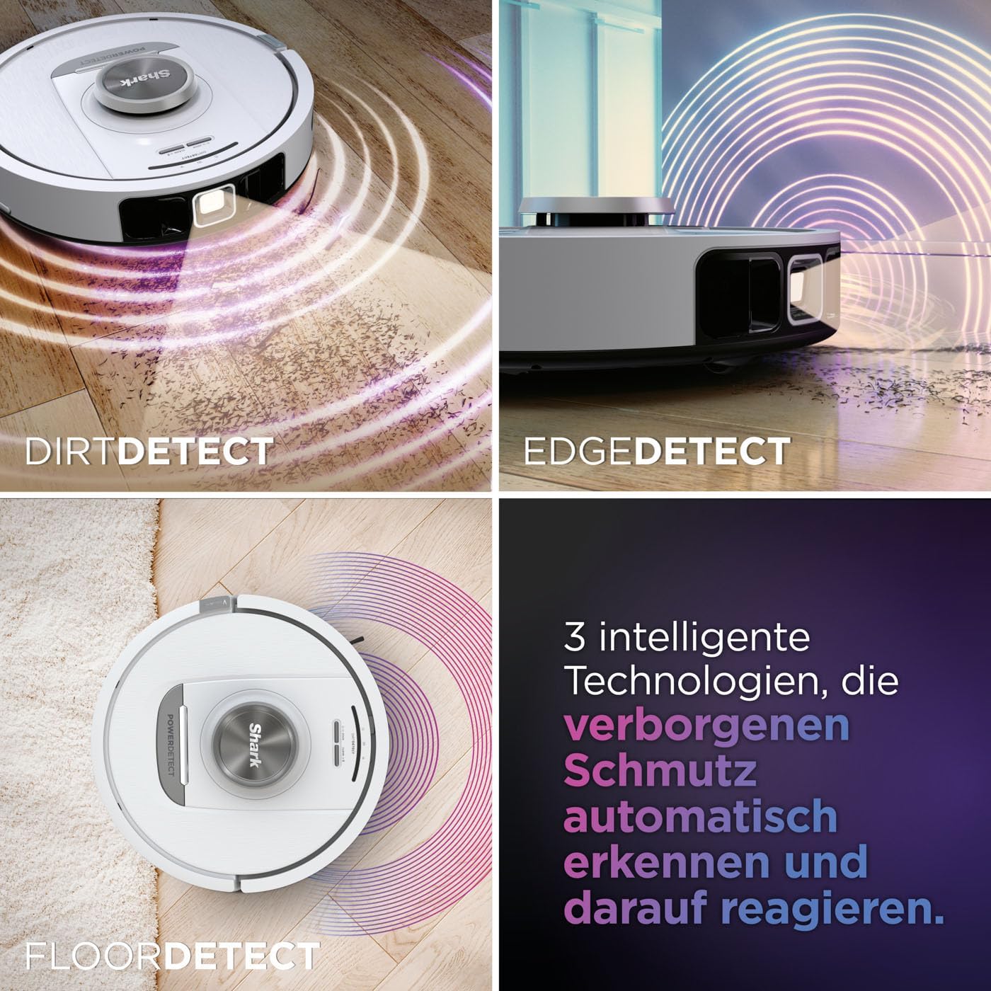 PowerDetect Saugroboter mit LiDAR-Navigation, PowerDetect Nur Saugen ; Weiss