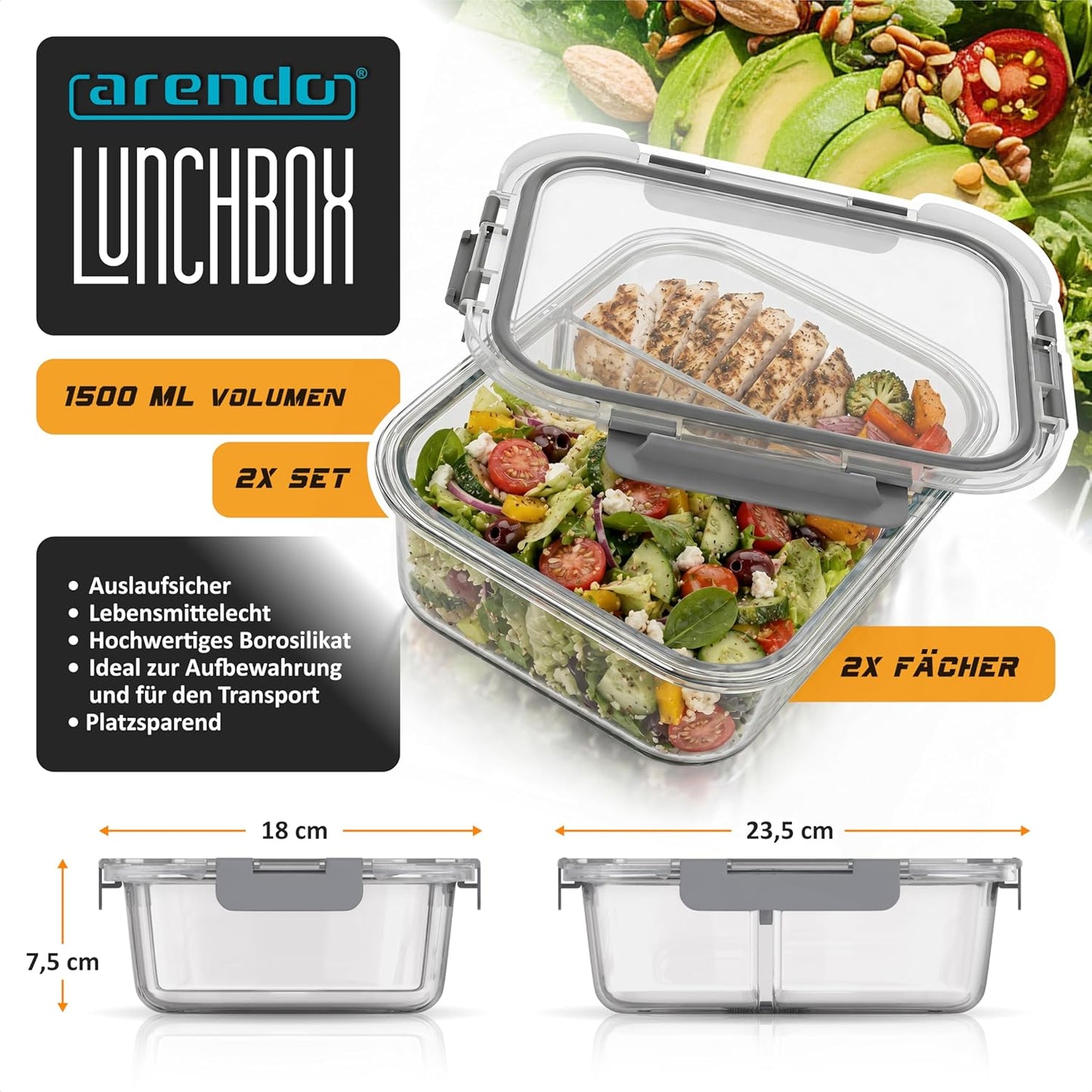 Lunchbehälter Set aus Glas