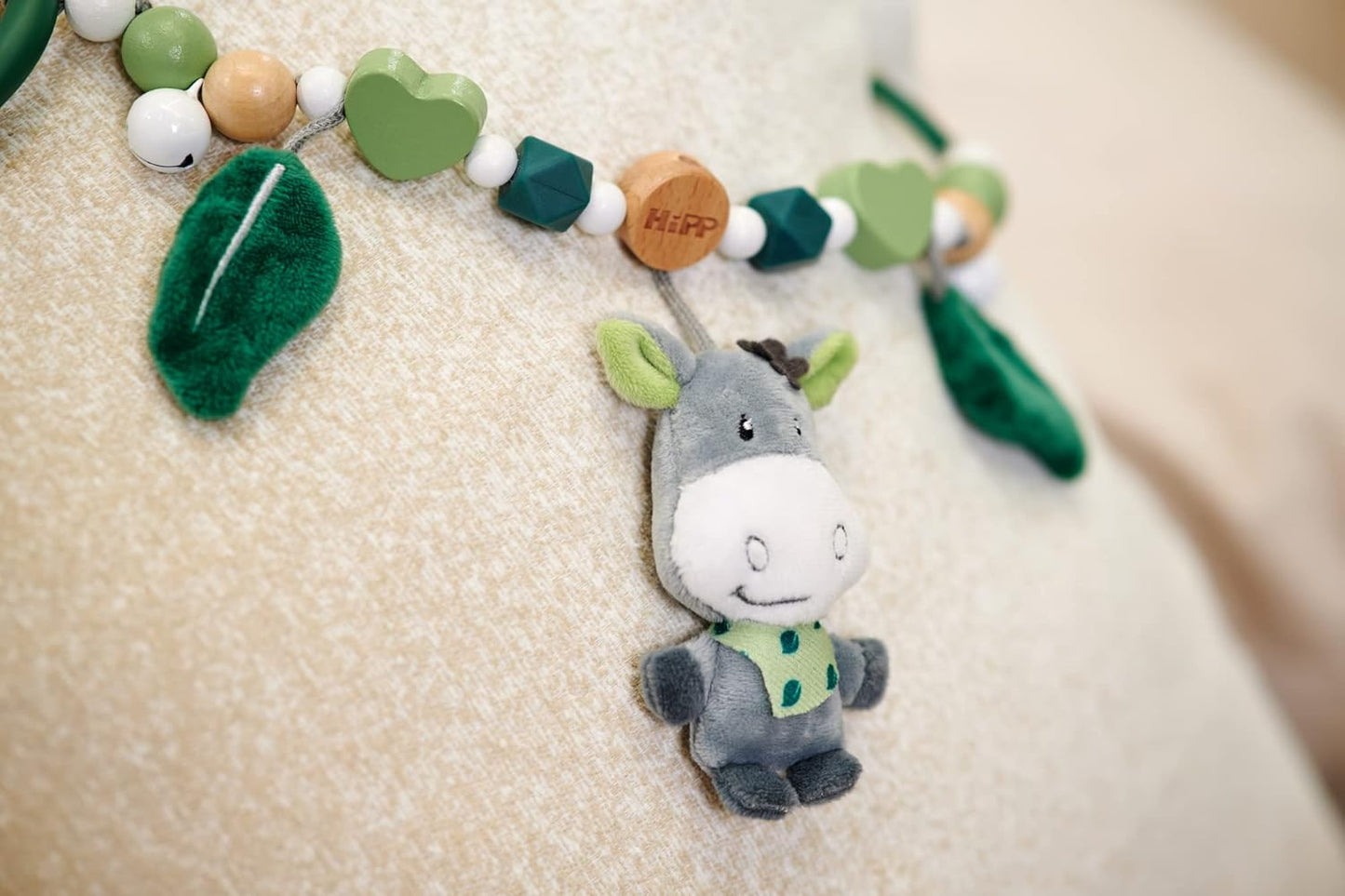 Kinderwagenkette mit Plüschesel und Rassel-Funktion, Kette