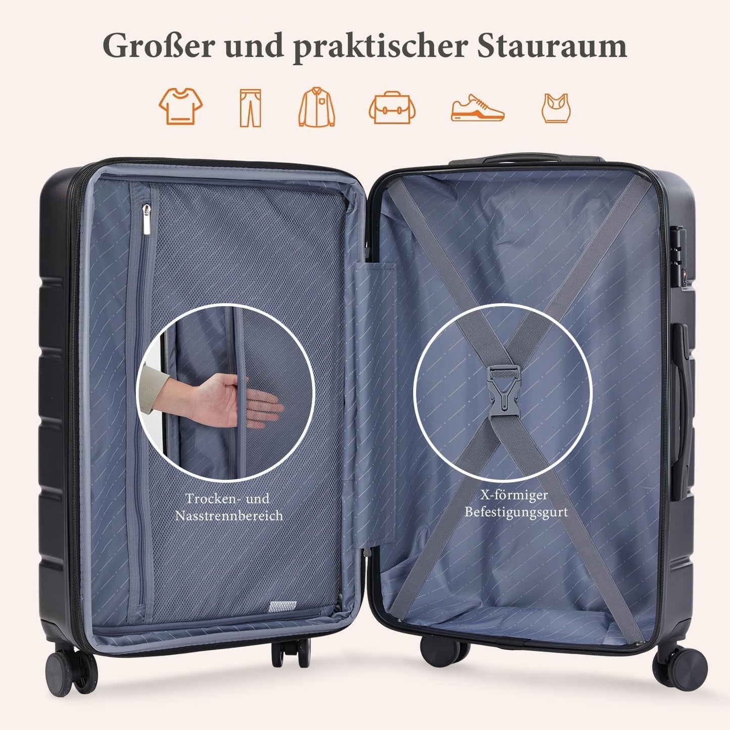 3 teiliges Hartschalenkofferset Hard Shell Basic