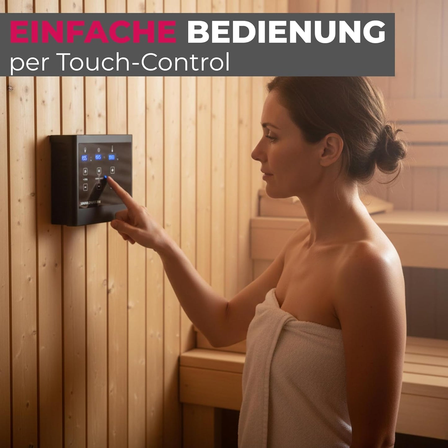 Elektronische Saunasteuerung mit Touch-Control