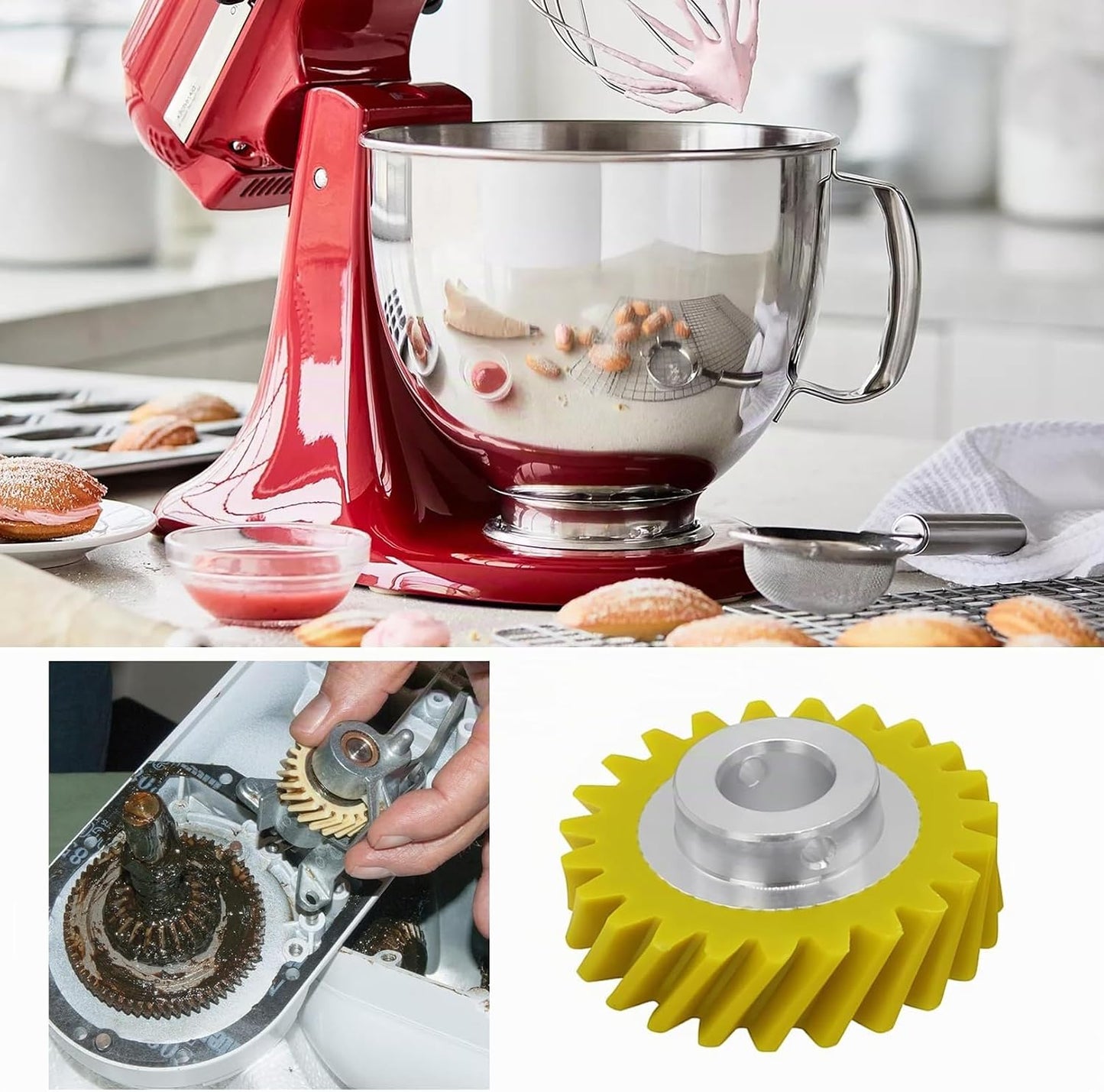 Ersatz-Zahnräder W10112253 für Kitchenaid Mixer (2 Stück), 2 Stück
