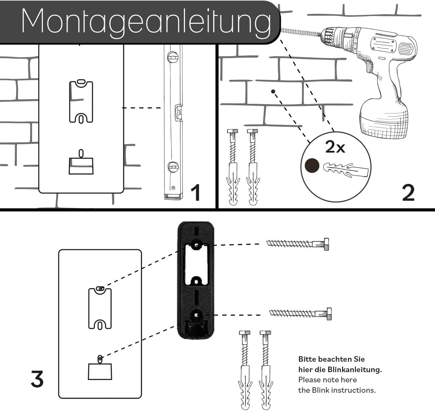 Blende für für Blink Akku-Videotürklingel, 140 mm x 175 mm