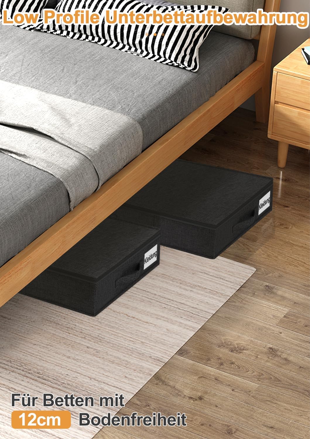 Unterbett-Aufbewahrungsboxen Set, Eisenhaltig