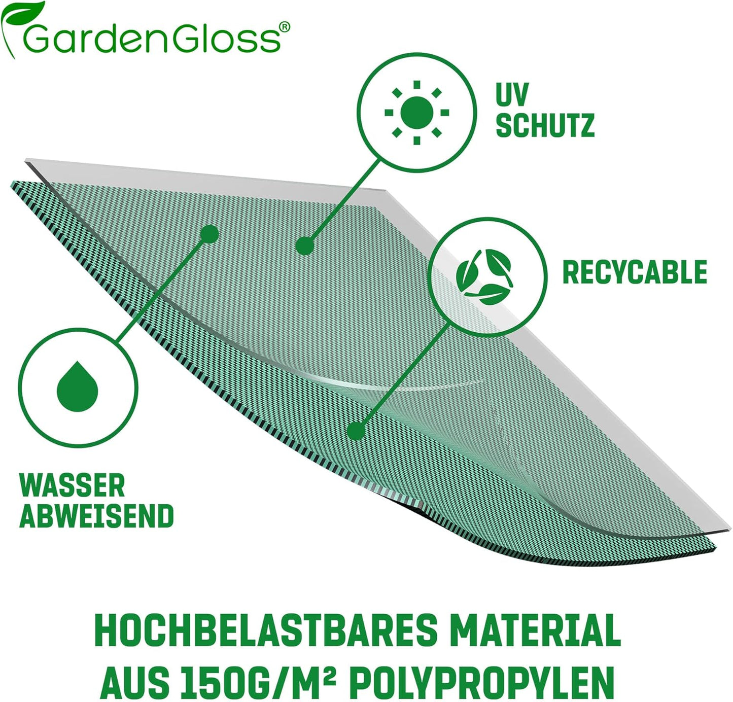 3-teiliges Gartenabfallsäcke-Set mit Griffen, 3