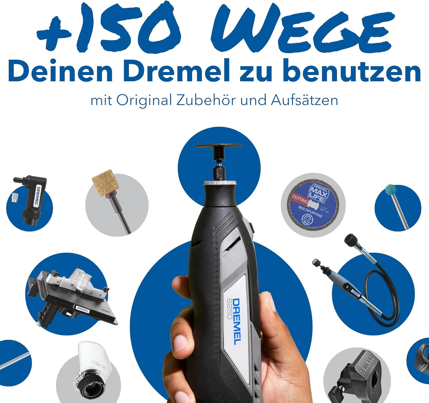 8250 Akku-Rotationswerkzeug-Set mit Zubehör