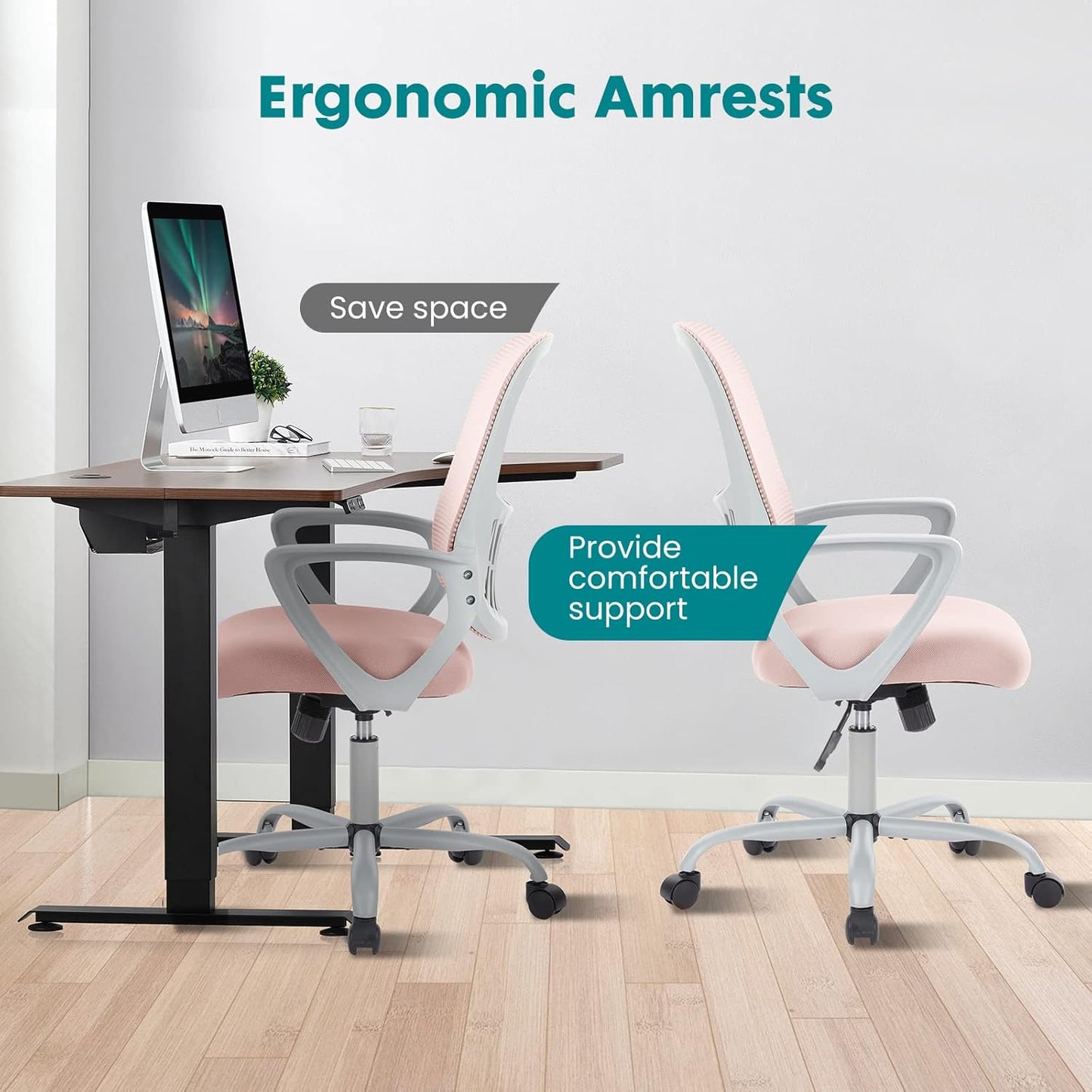 Ergonomischer Bürostuhl, Rosa