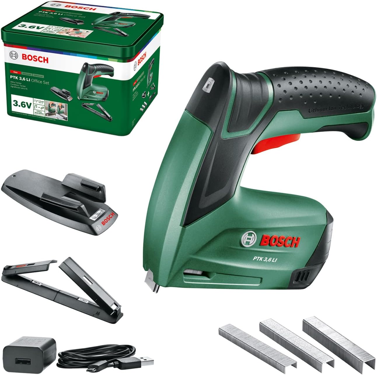 Akku-Tacker PTK 3,6 LI Office Set, PTK 3,6 LI | 1,5 Ah | Office Set