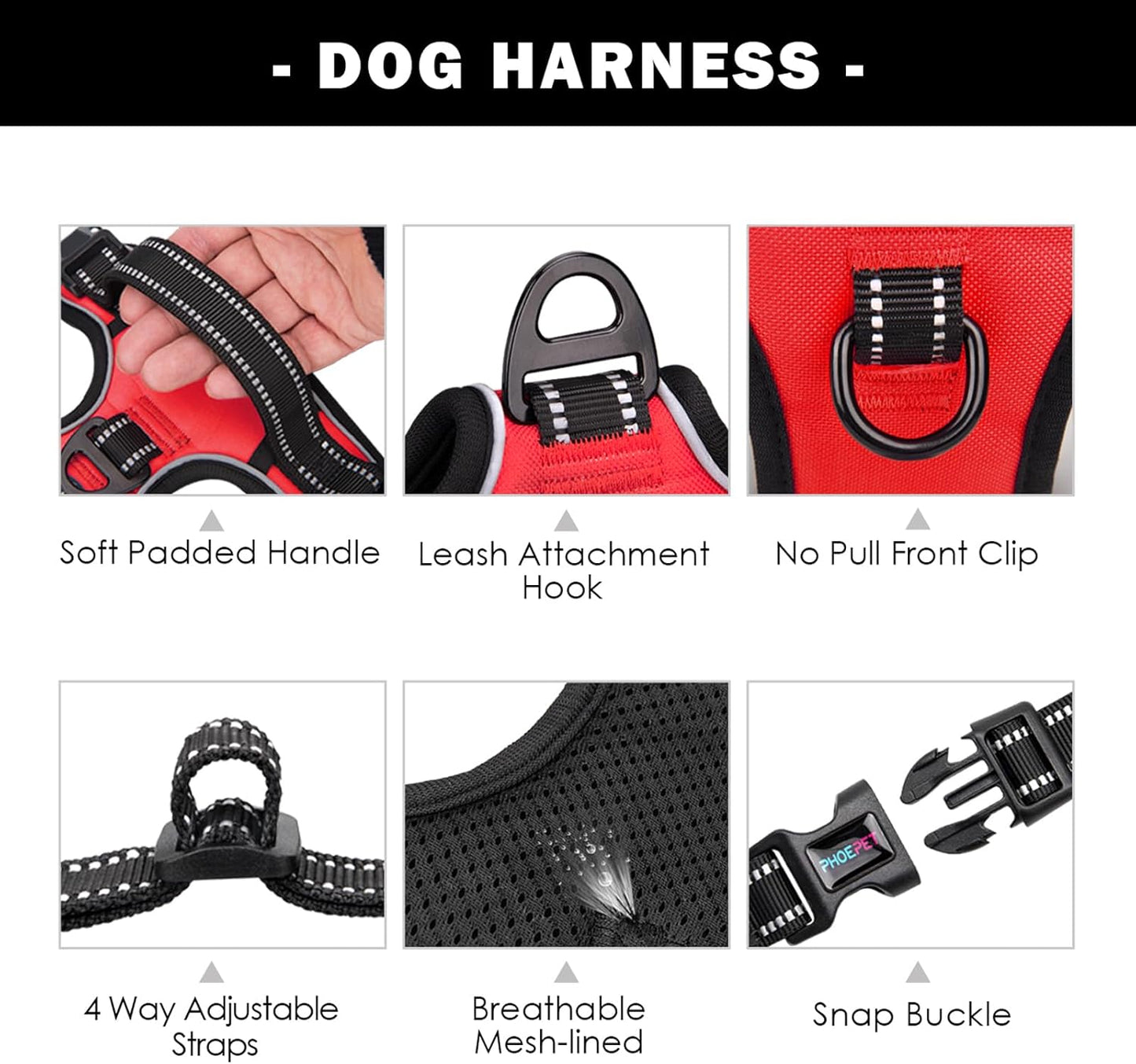 Hundegeschirr, Rot|S