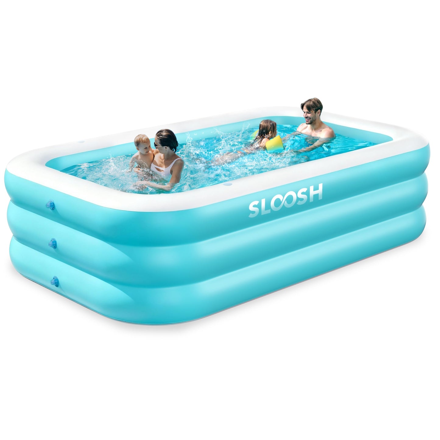 Aufblasbarer Familienpool mit Sitzen, Cyan