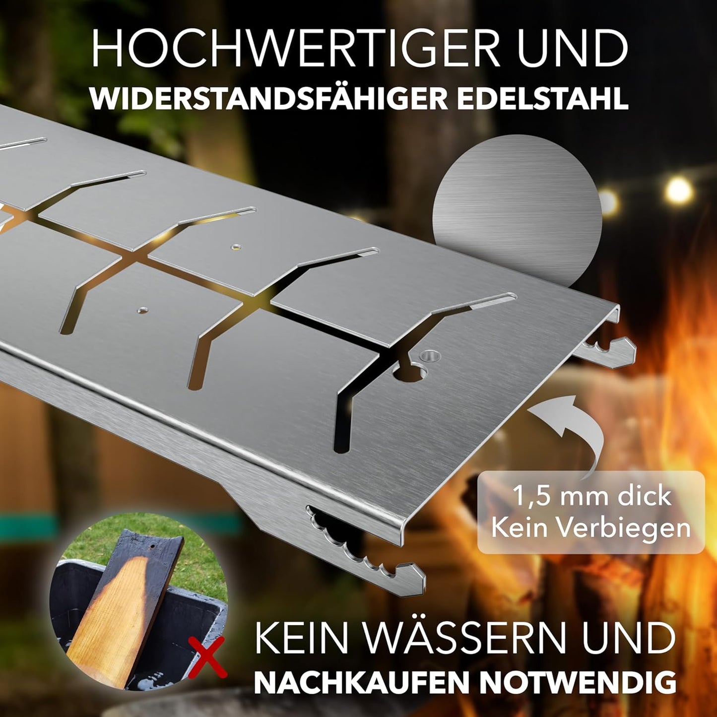 Flammlachsbrett mit Halterung, 1 1er Set