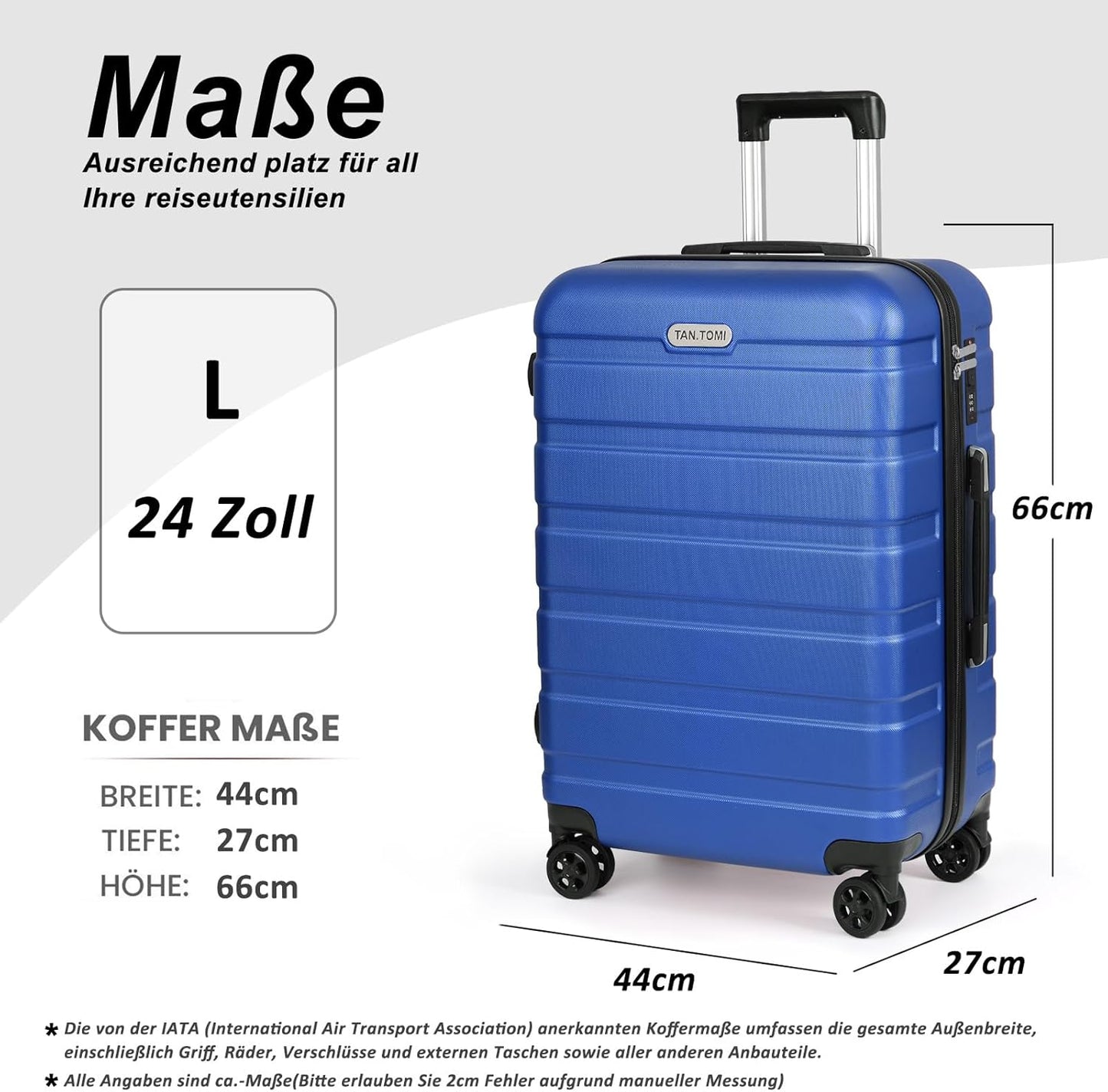 Hartschalenkoffer, Himmelblau|L (24 Zoll)
