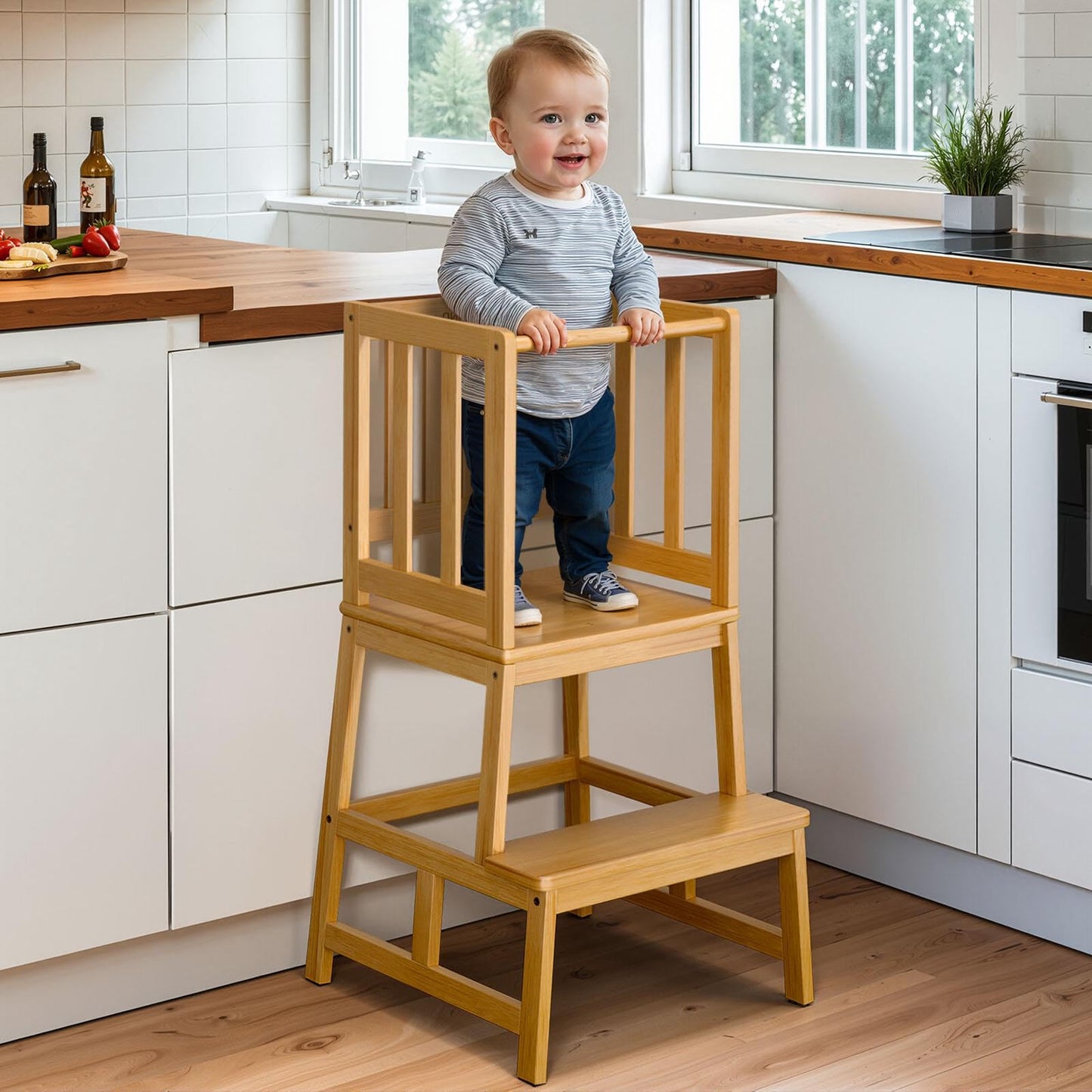 Lernturm mit Sicherheitsgeländer, Naturfarbe