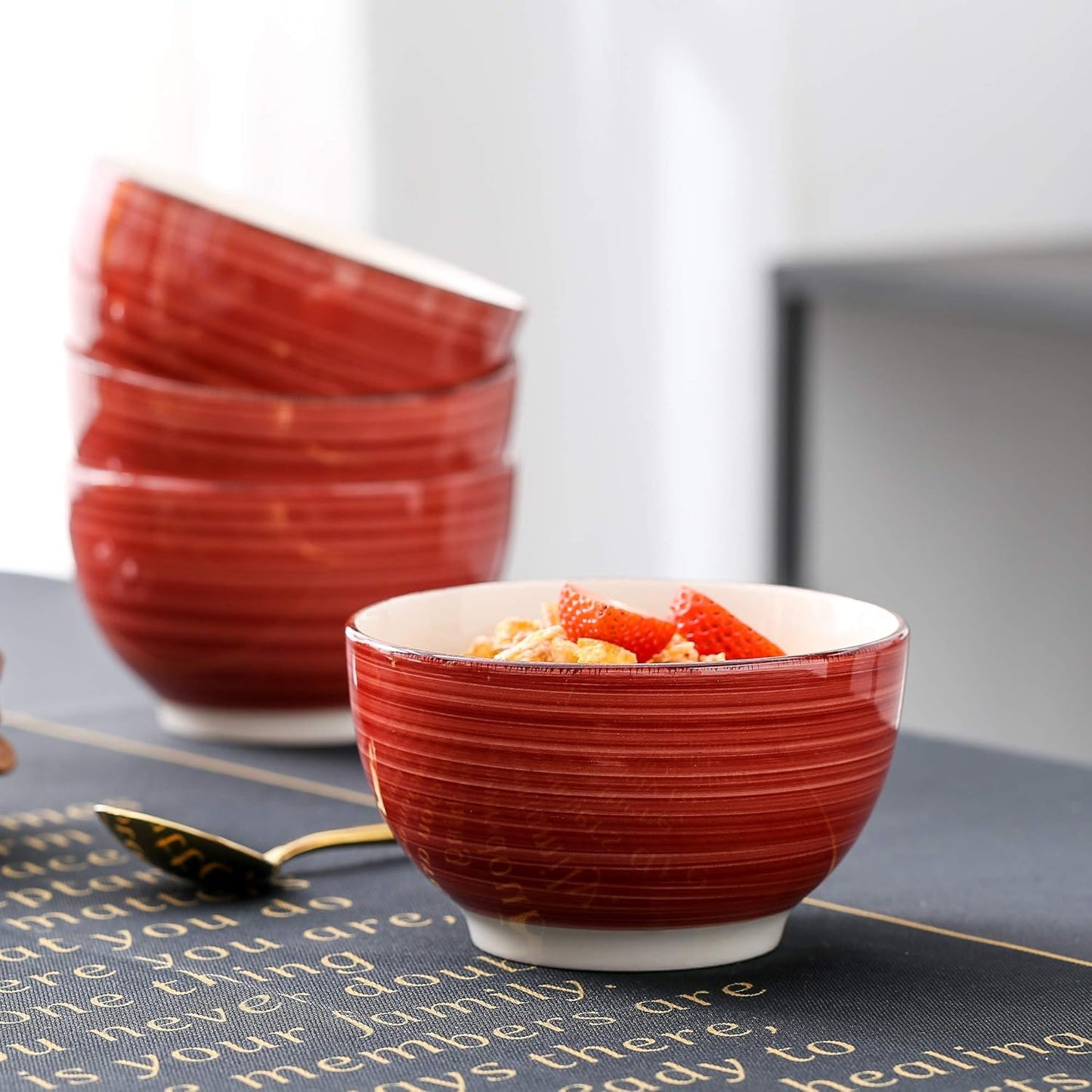 Müslischalen Set, 4 piece bowl Rot