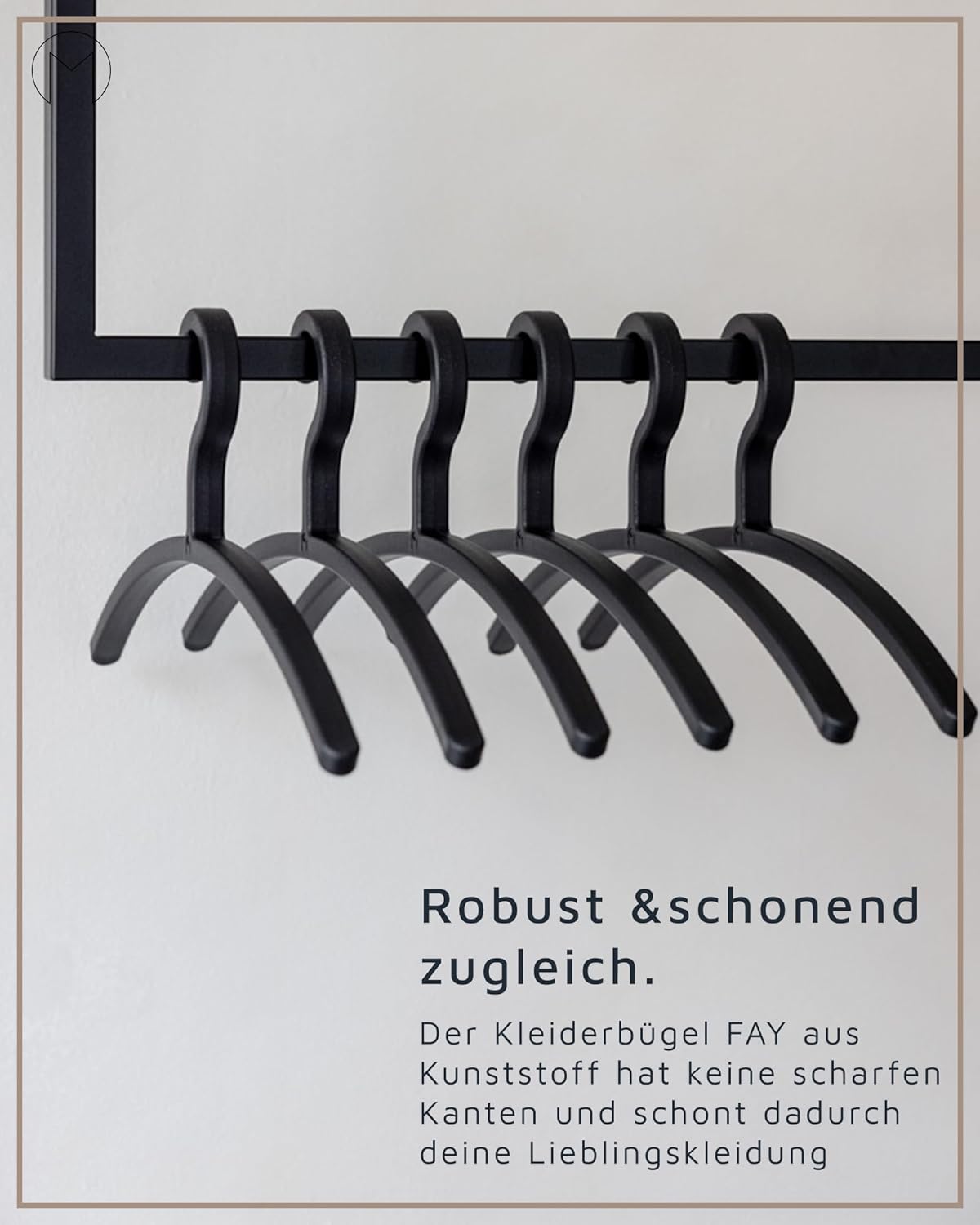6er-Set Kleiderbügel FAY, Schwarz 6