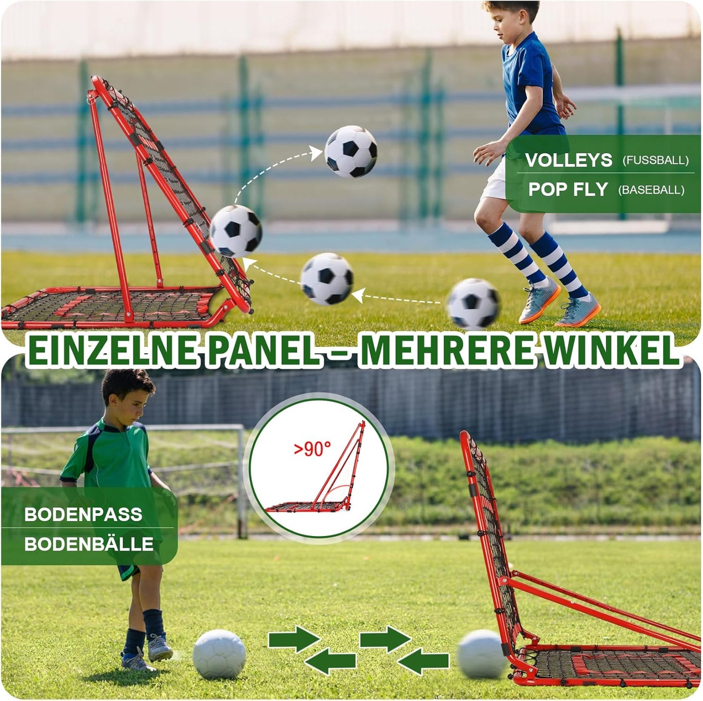 Fussball Rebounder, 85cmx85cm Rot