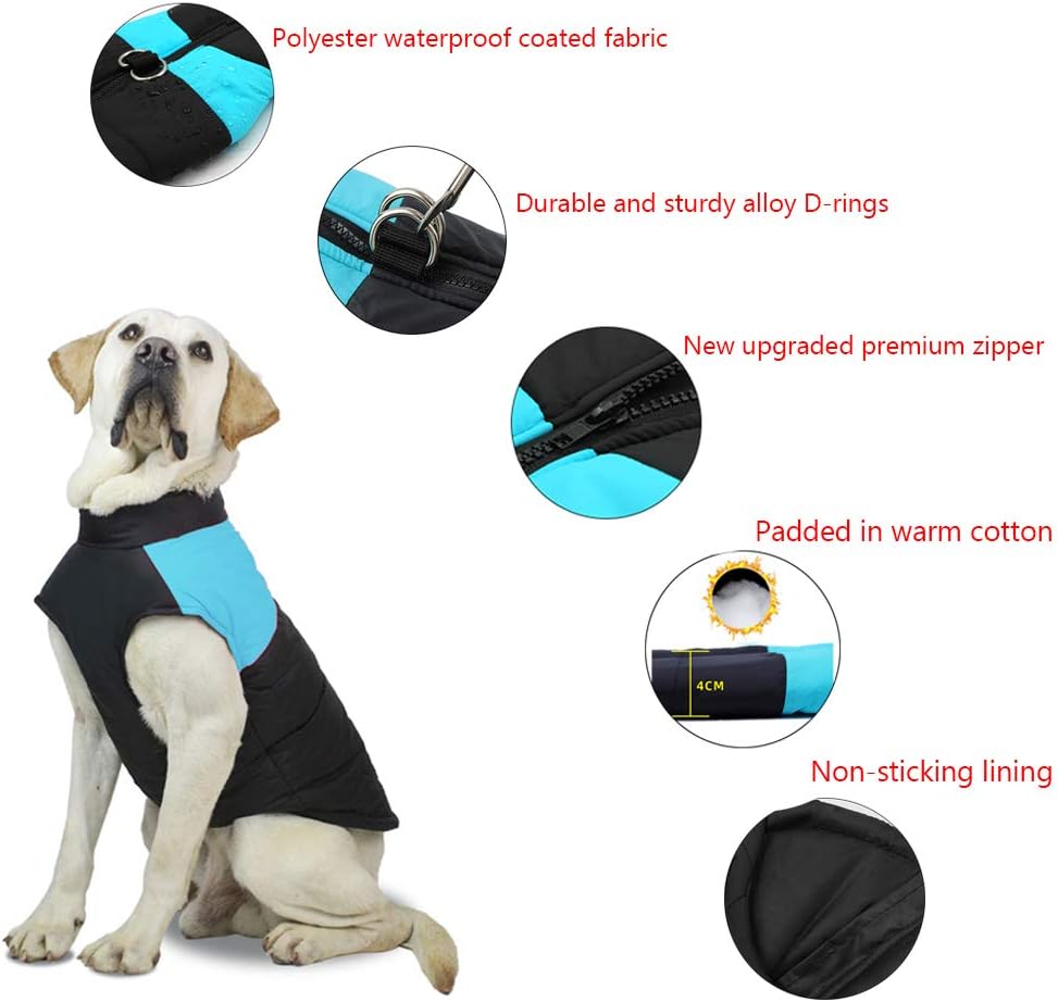 Wasserdichter Hundemantel, Blau 3XL