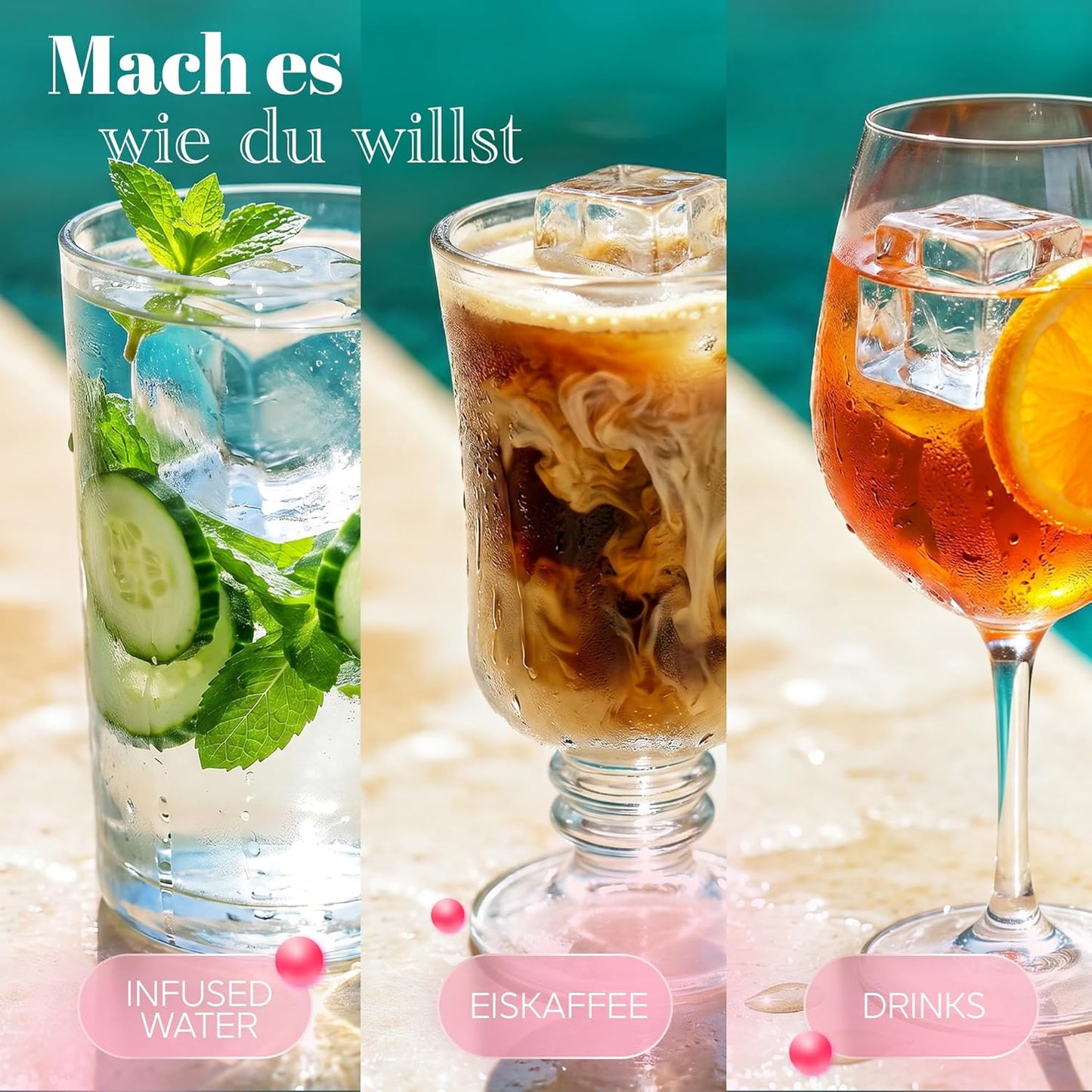 Eiswürfelform mit Deckel, 2er-Set, Rosa 02x Würfel