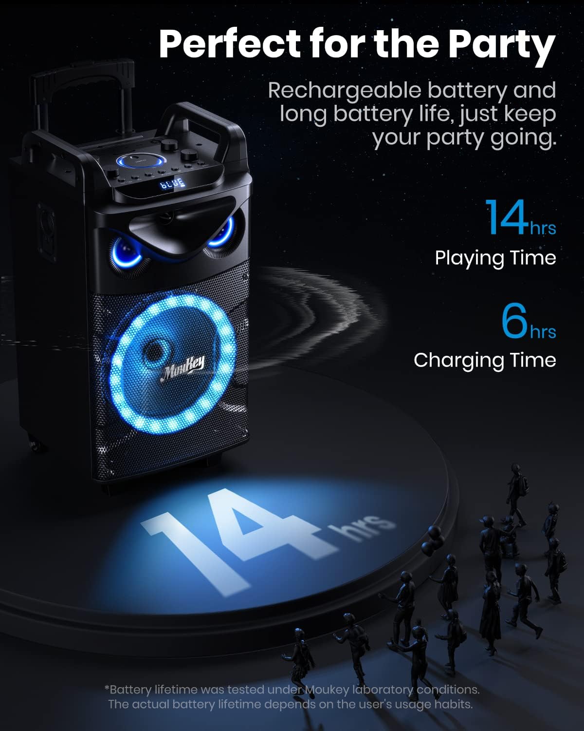 Karaoke-Anlage MK3016 mit Woofer & Mikrofonen, MK3016