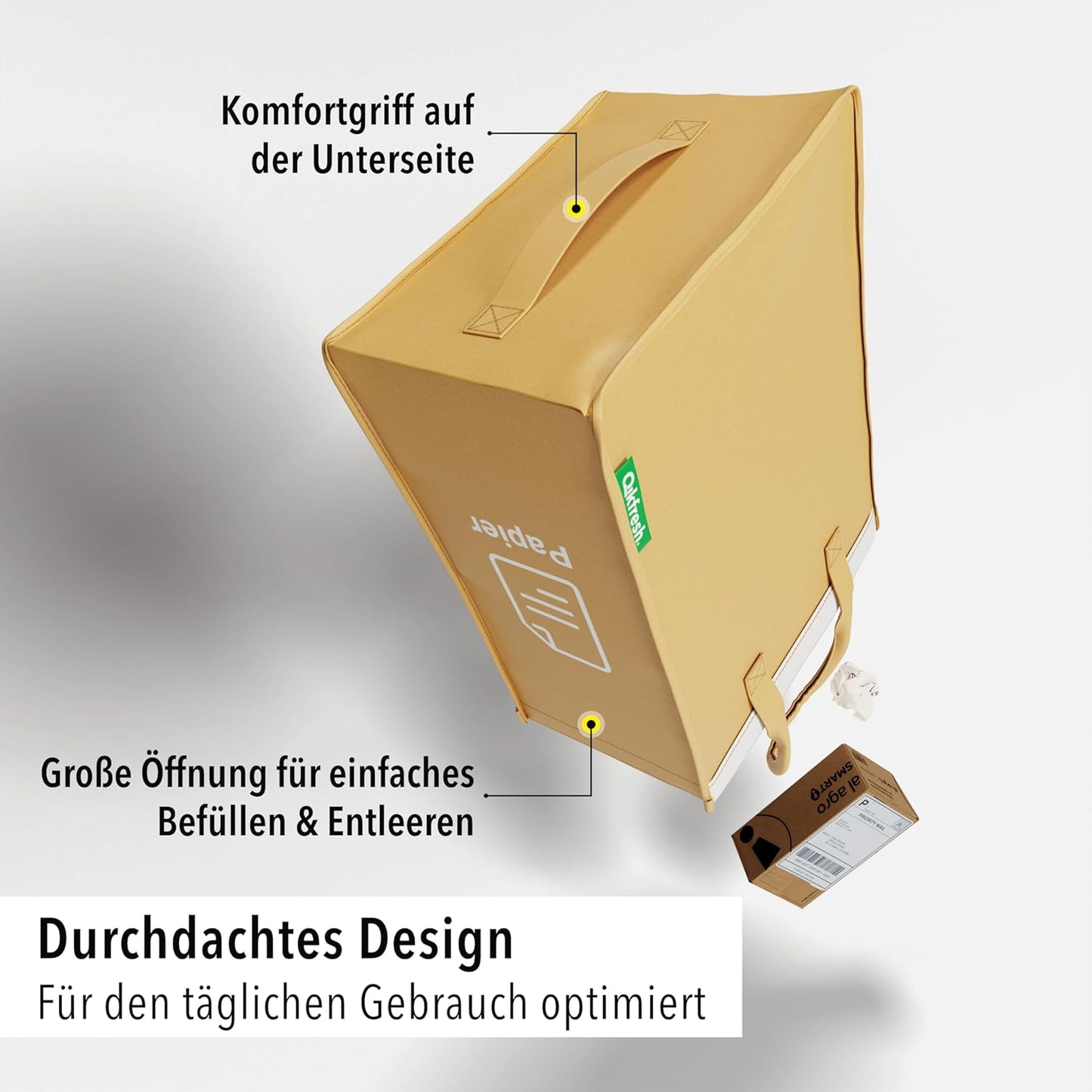 3-teiliges Mülltrennsystem, Symbole + Text